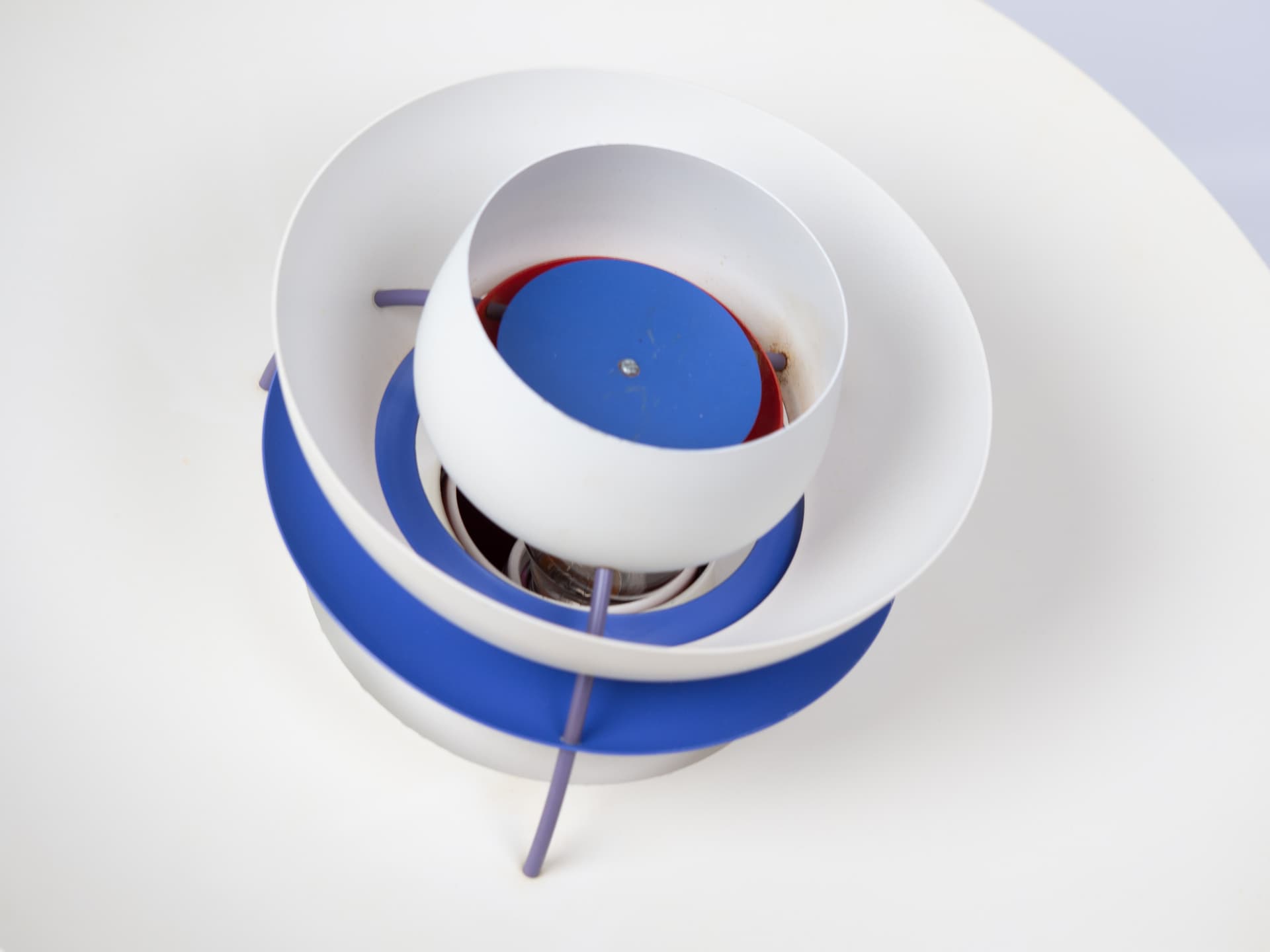 Pendant lamp PH 5, white, metal, by P. Henningsen, Louis Poulsen, Denmark, 1980s. - 363385