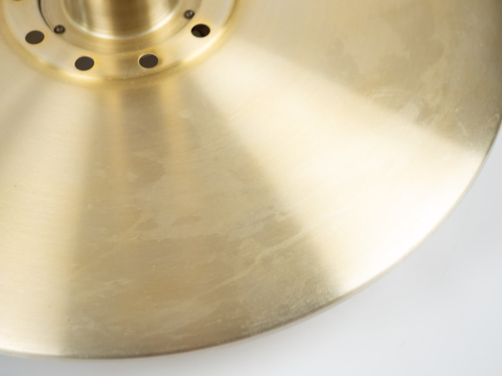 Pendant lamp, gold metal, by J. Hammerborg, Fog & Mørup, Denmark, 1980s. - 363404