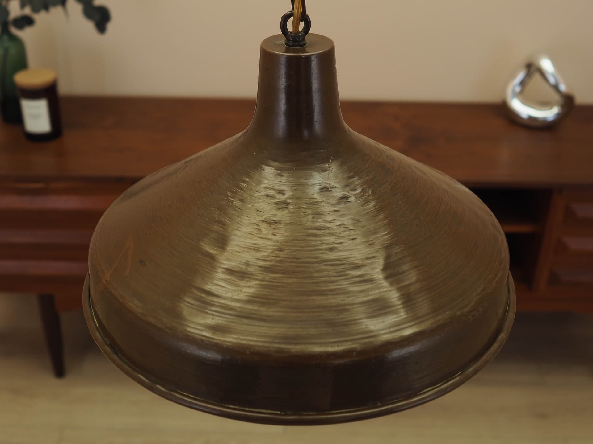 Pendant lamp, golden brass, Denmark, 1960s. - 363413