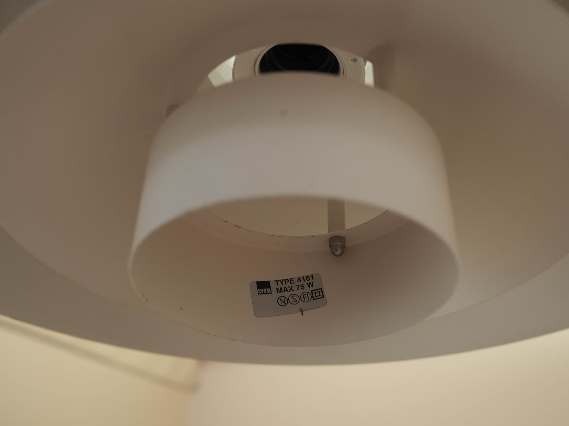 Pendant lamp, Lyfa, white metal, Denmark, 1970s. - 363426