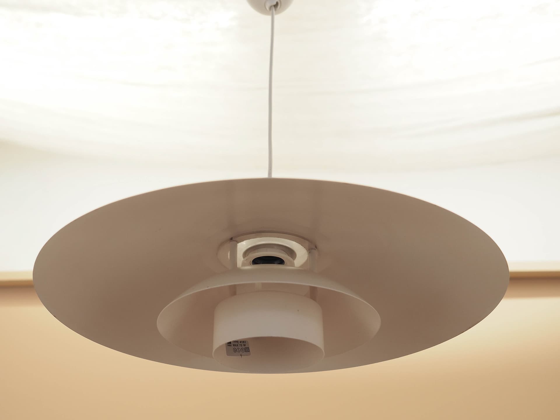 Pendant lamp, Lyfa, white metal, Denmark, 1970s. - 363423