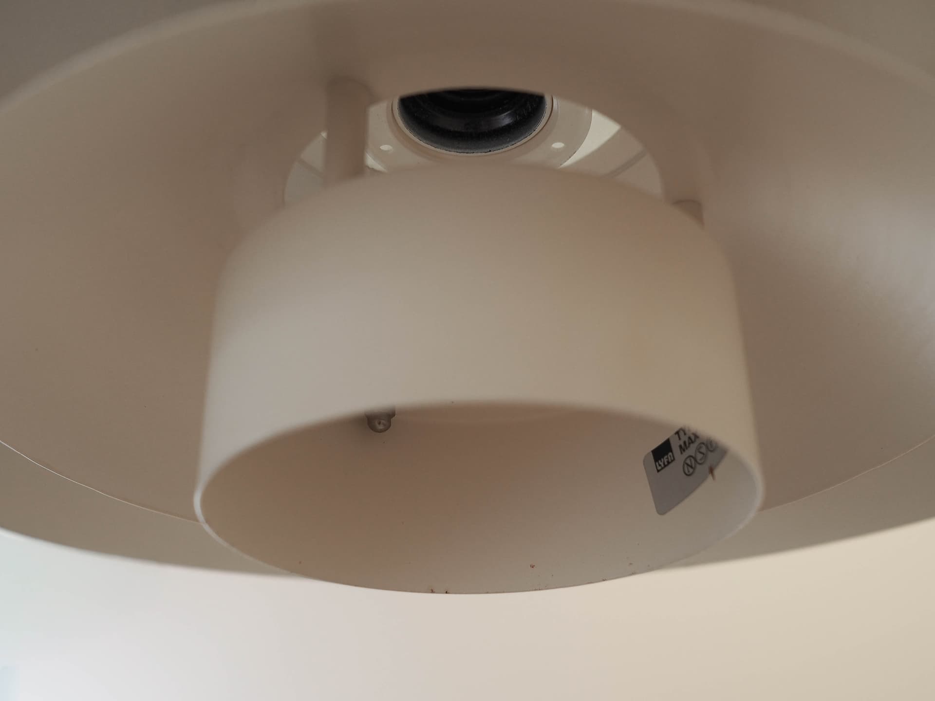 Pendant lamp, Lyfa, white metal, Denmark, 1970s. - 363429