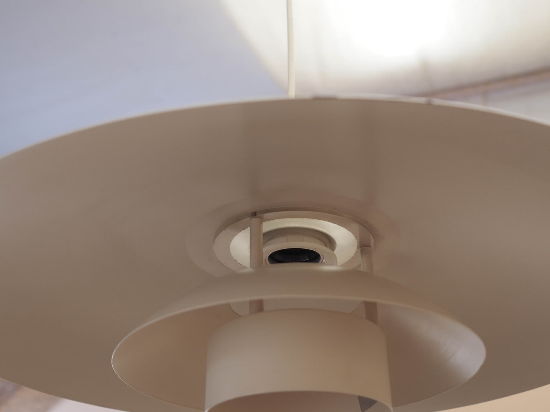 Pendant lamp, Lyfa, white metal, Denmark, 1970s. - 363428