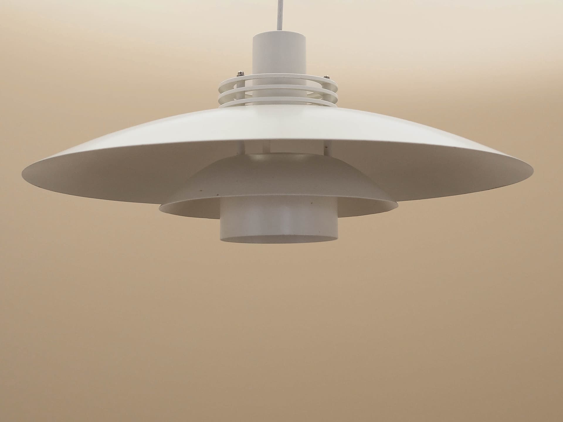 Pendant lamp, Lyfa, white metal, Denmark, 1970s. - 363422