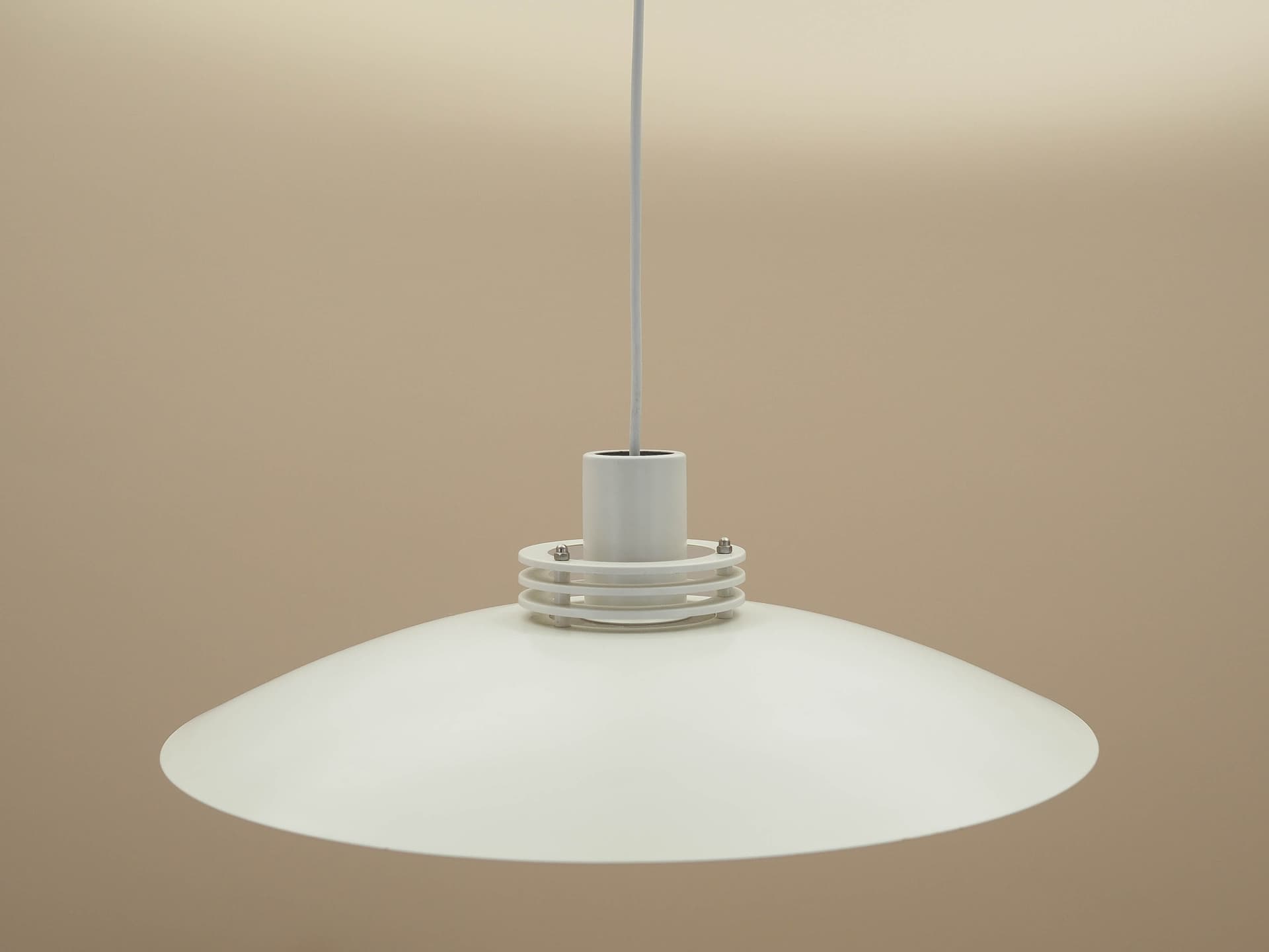 Pendant lamp, Lyfa, white metal, Denmark, 1970s. - 363421
