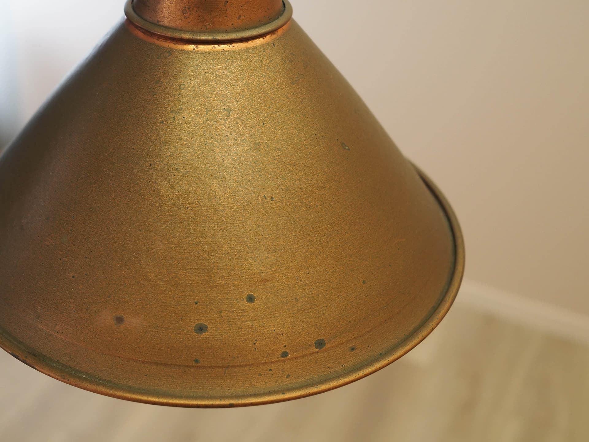 Pendant lamp, golden brown, brass, Denmark, 1960s. - 363444