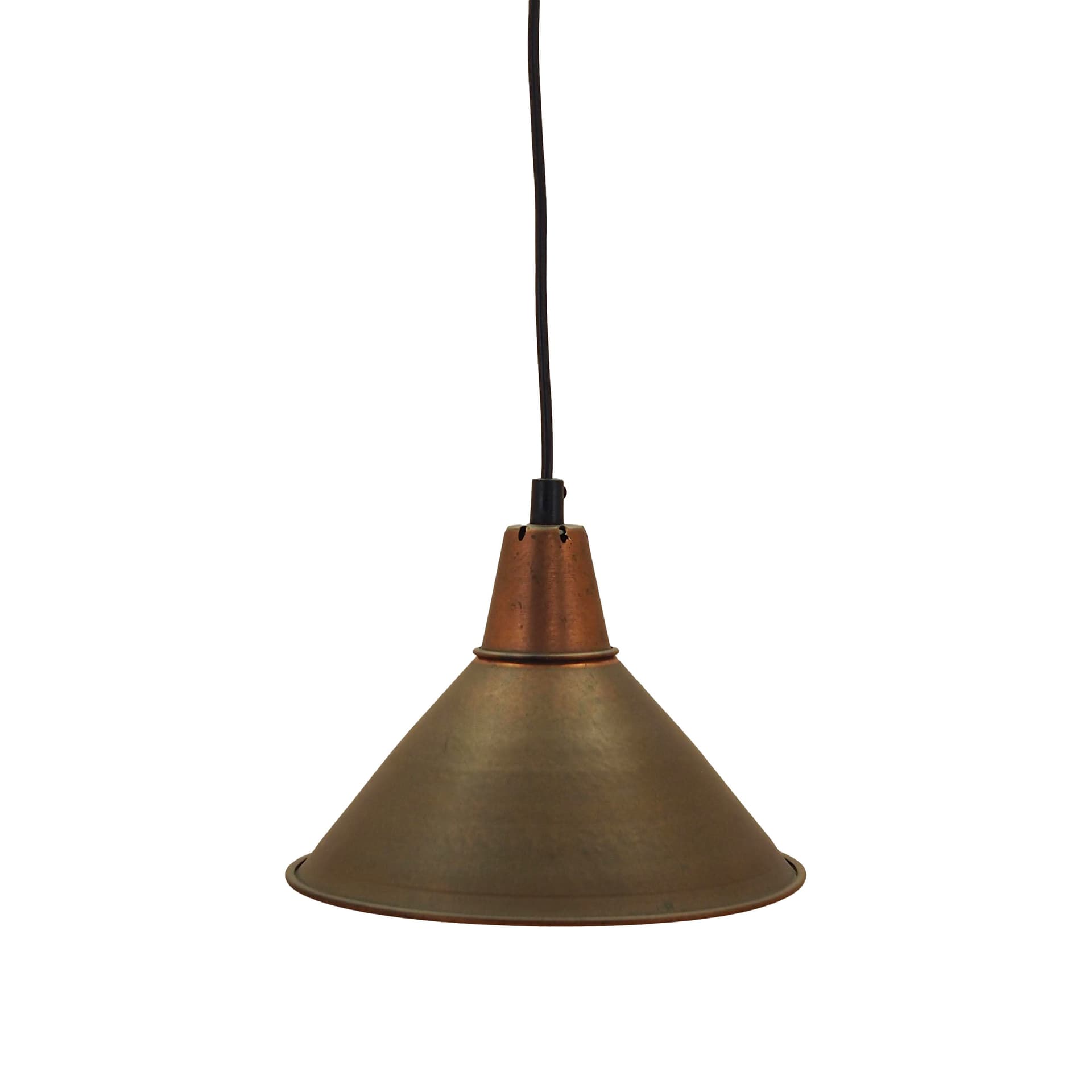Pendant lamp, golden brown, brass, Denmark, 1960s.