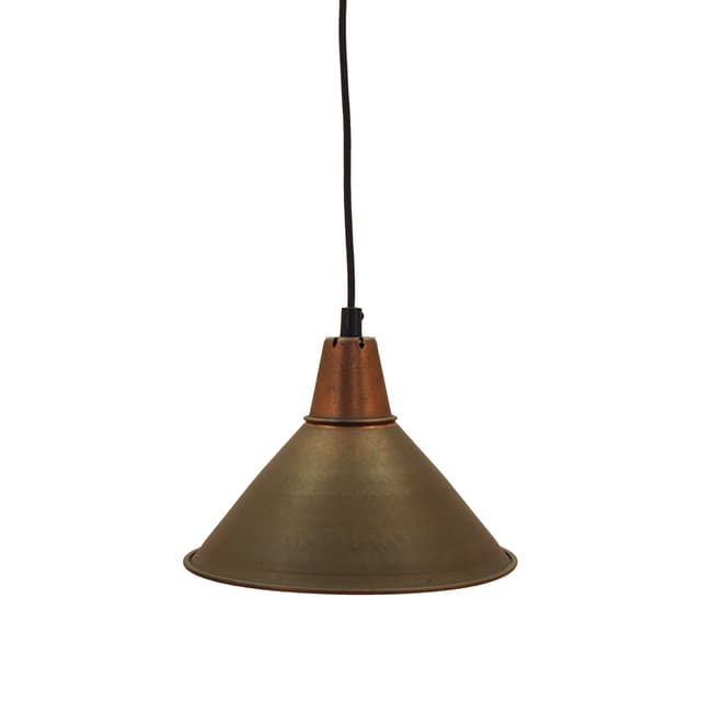 Pendant lamp, golden brown, brass, Denmark, 1960s. - DIMENSION