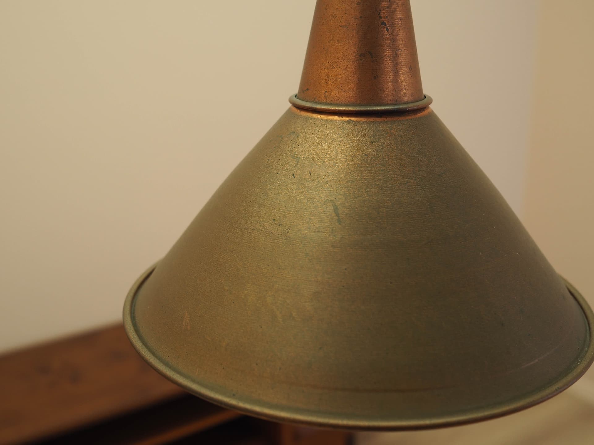 Pendant lamp, golden brown, brass, Denmark, 1960s. - 363440