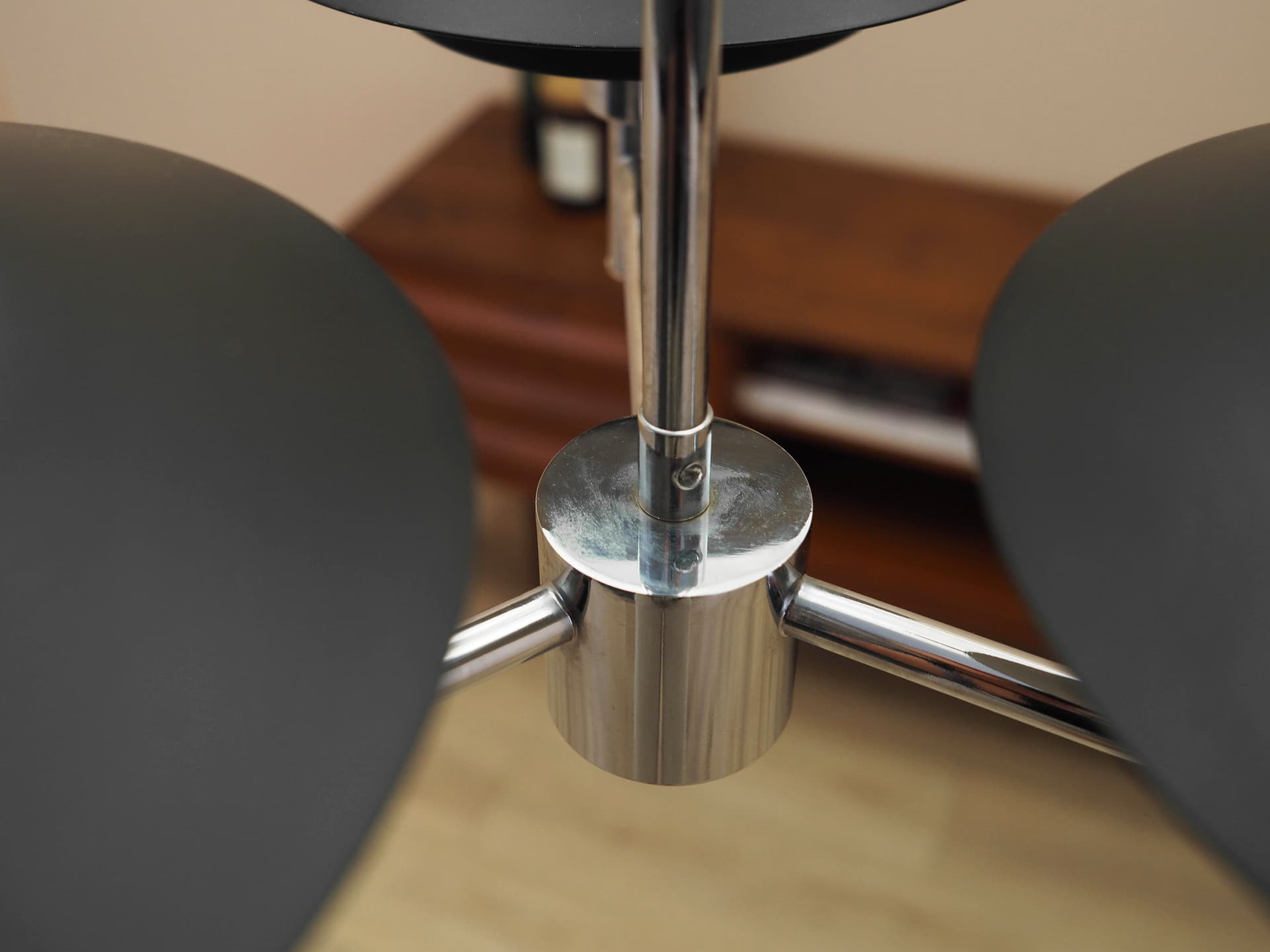 Pendant lamp Genoa, silver stainless steel, black metal, Harald Nyborg A/S, Denmark - 363455