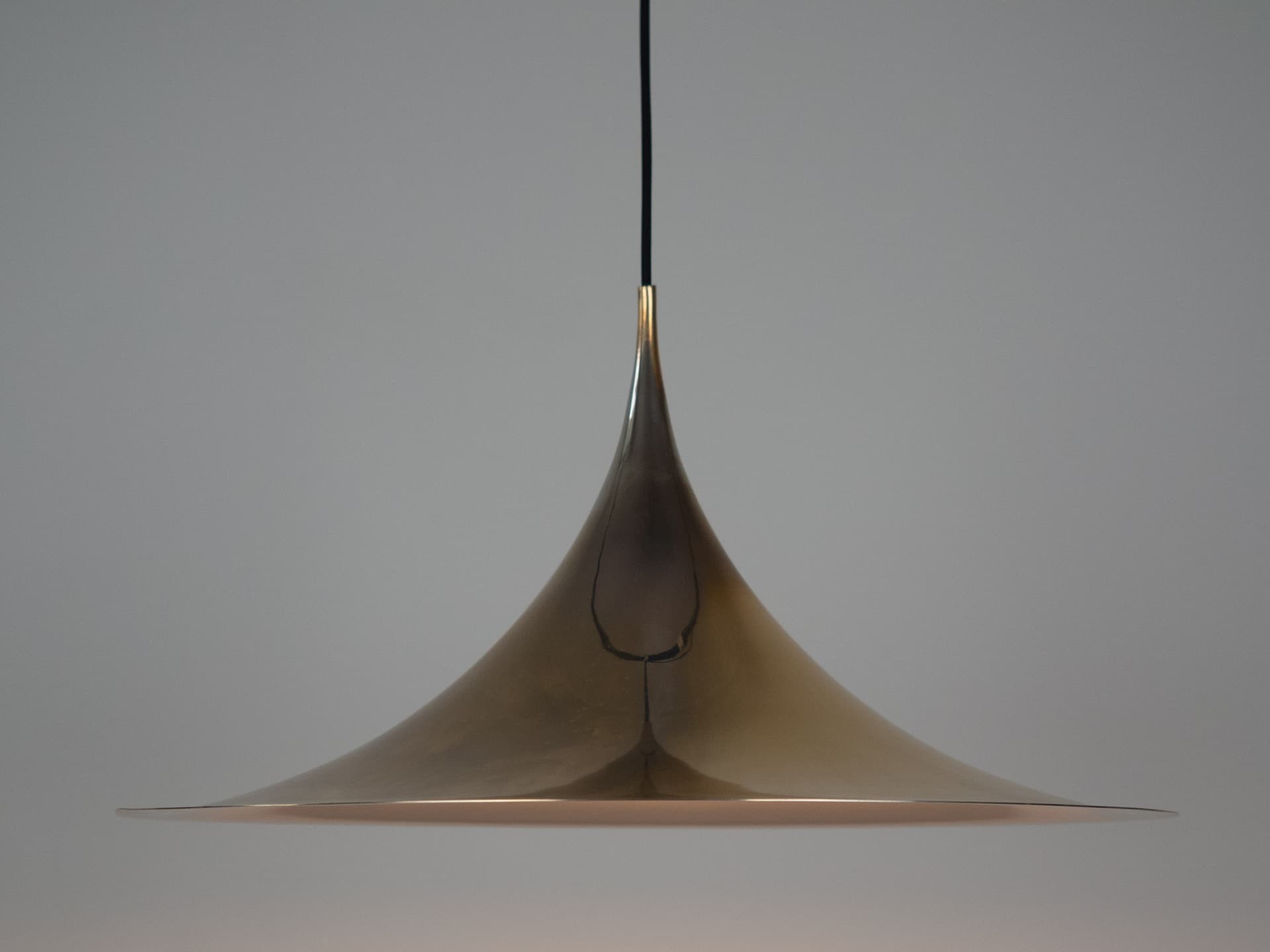 Pendant Lamp Semi, gold aluminium, by C. Bonderup, T. Thorup, Fog & Mørup, Denmark, 1960s. - 363481