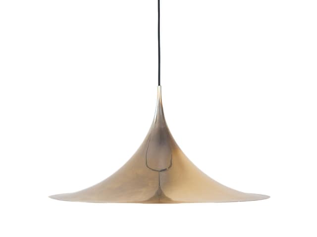 Pendant Lamp Semi, gold aluminium, by C. Bonderup, T. Thorup, Fog & Mørup, Denmark, 1960s. - DIMENSION