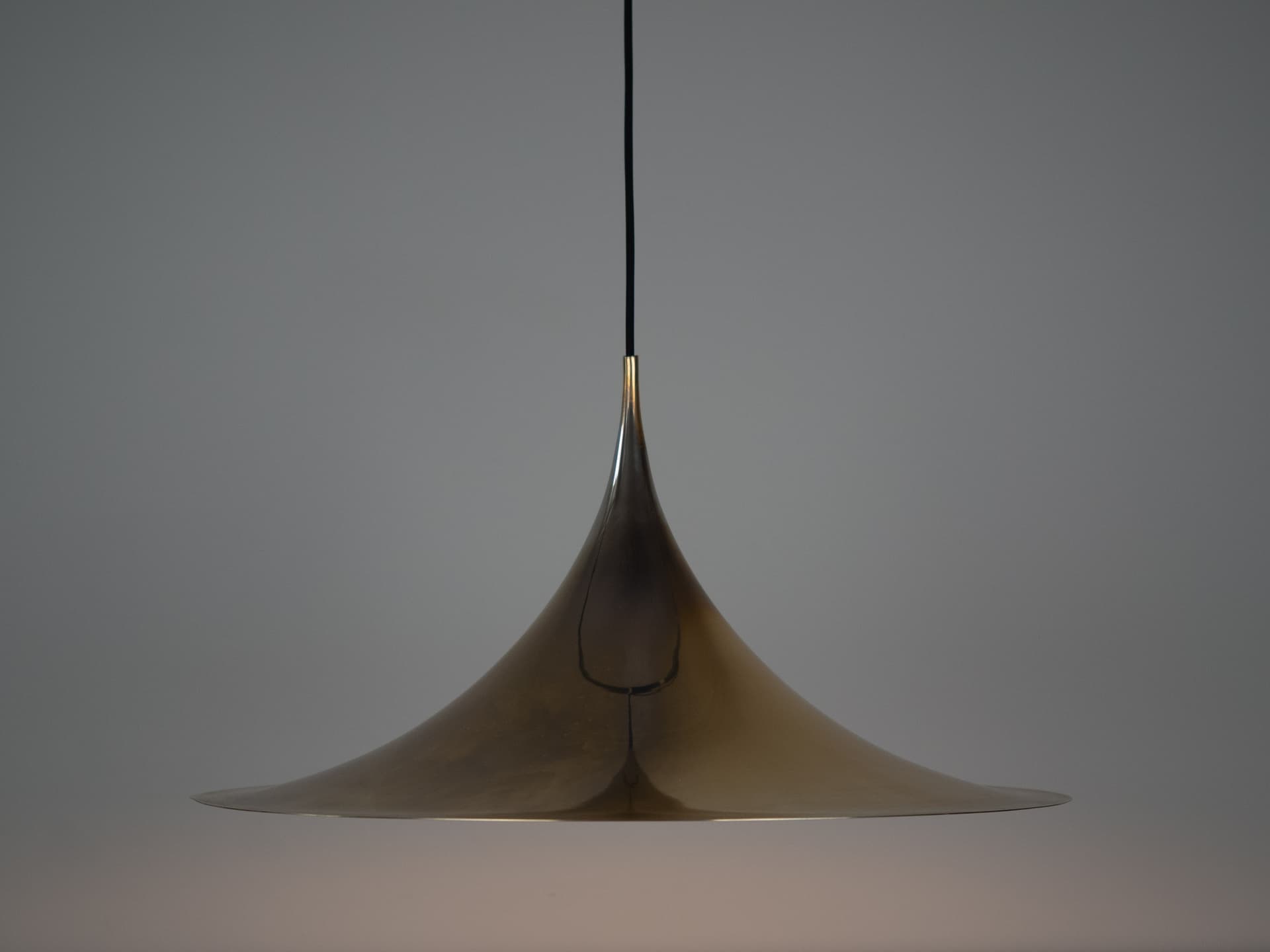 Pendant Lamp Semi, gold aluminium, by C. Bonderup, T. Thorup, Fog & Mørup, Denmark, 1960s. - 363480