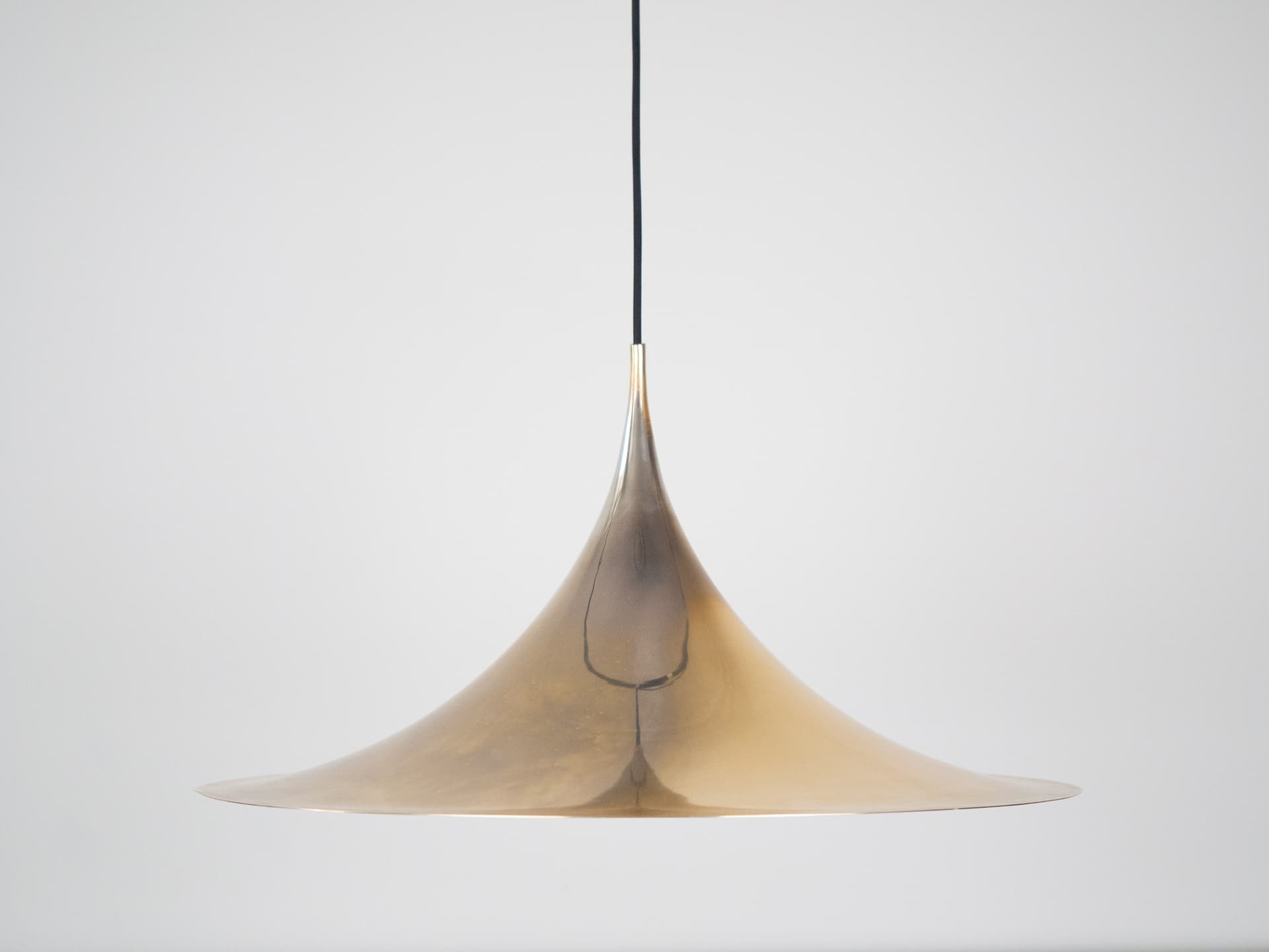 Pendant Lamp Semi, gold aluminium, by C. Bonderup, T. Thorup, Fog & Mørup, Denmark, 1960s. - 363479