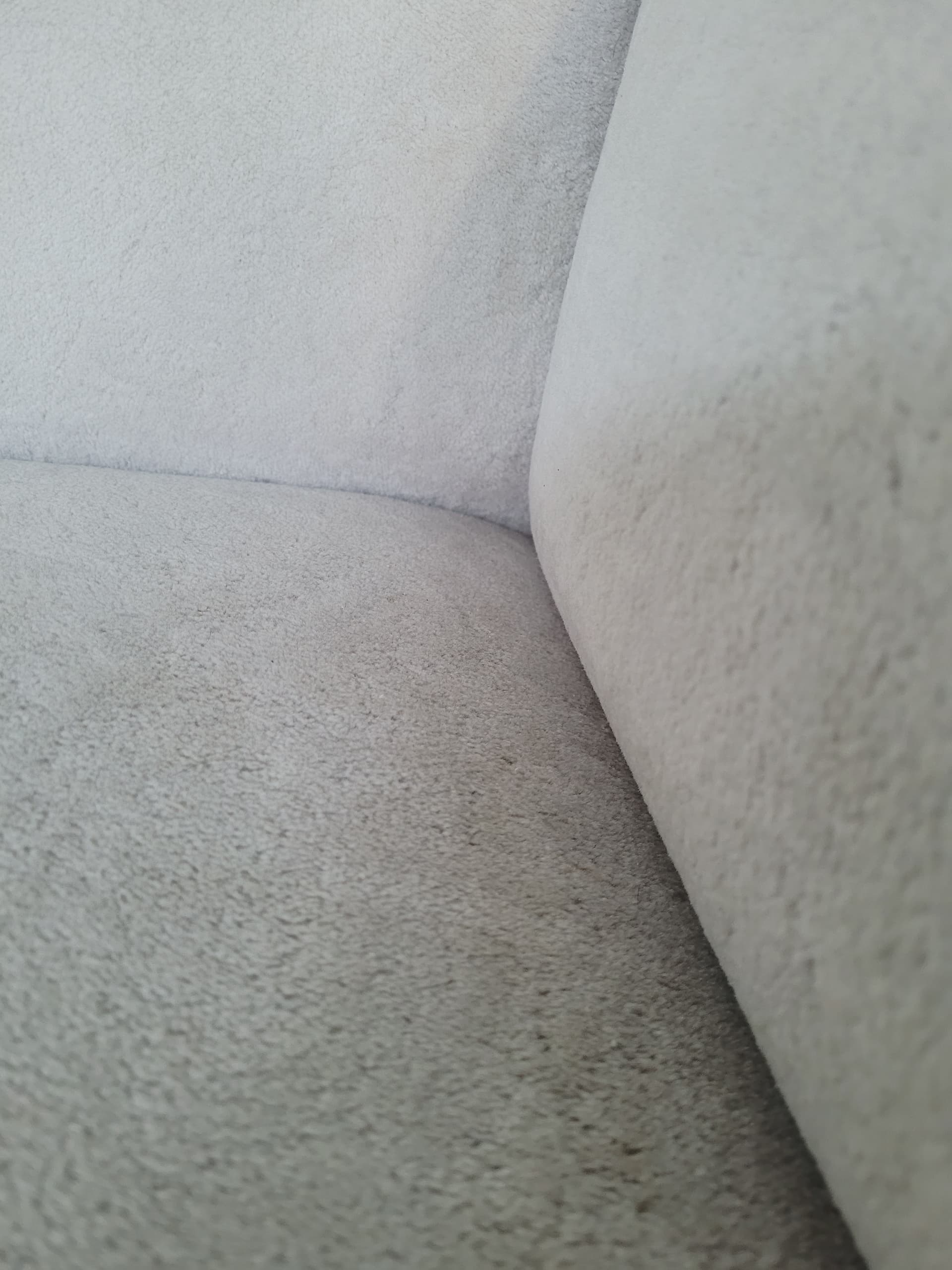 Armchair wingback, beige velvet, light brown wood, Poland, 1960s. - 363517