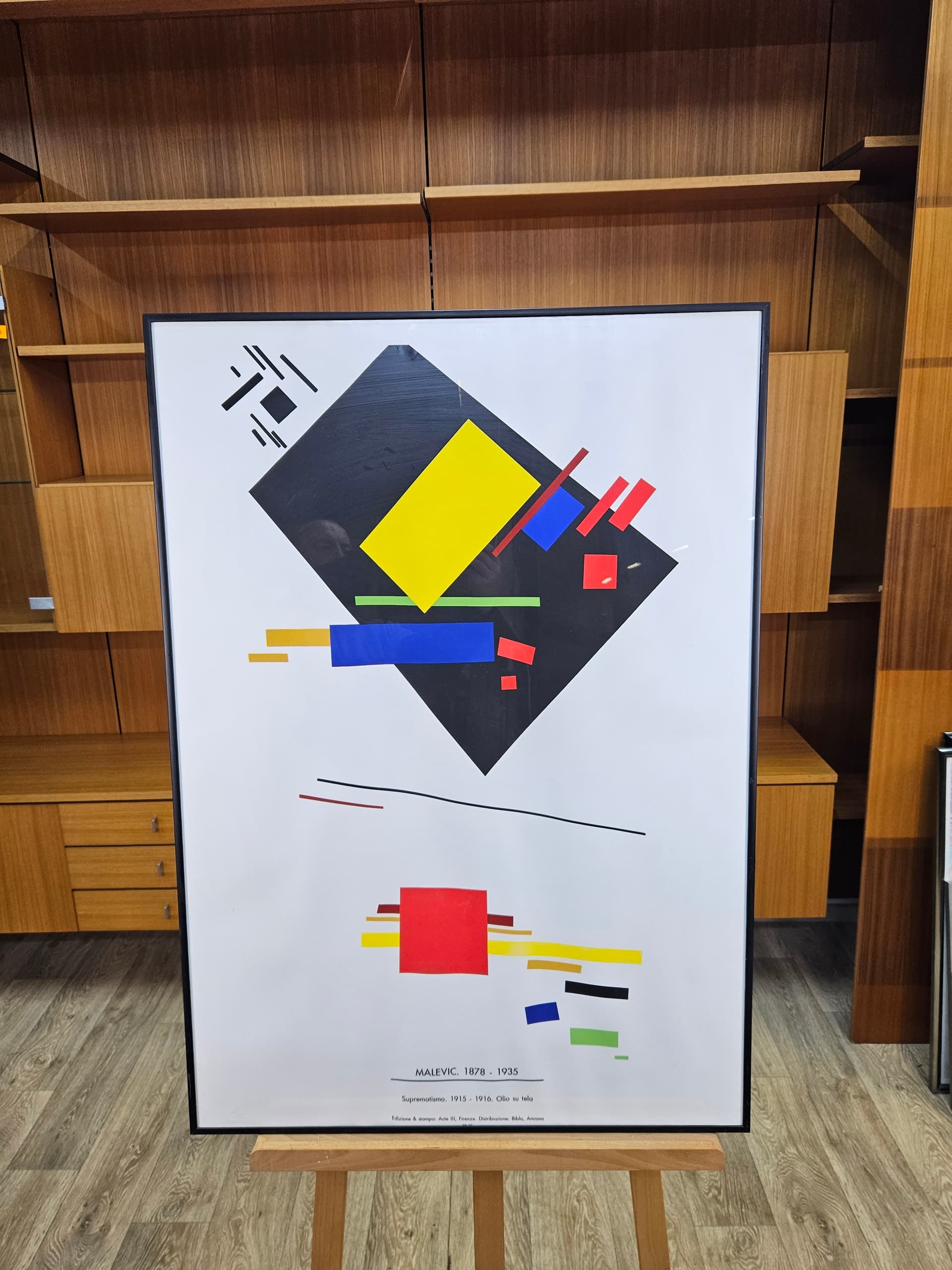 Plakat wystawowy Suprematismo 101x71 cm, litografia offsetowa, art. K. Malewicz, Polska, lata 70. - 363520