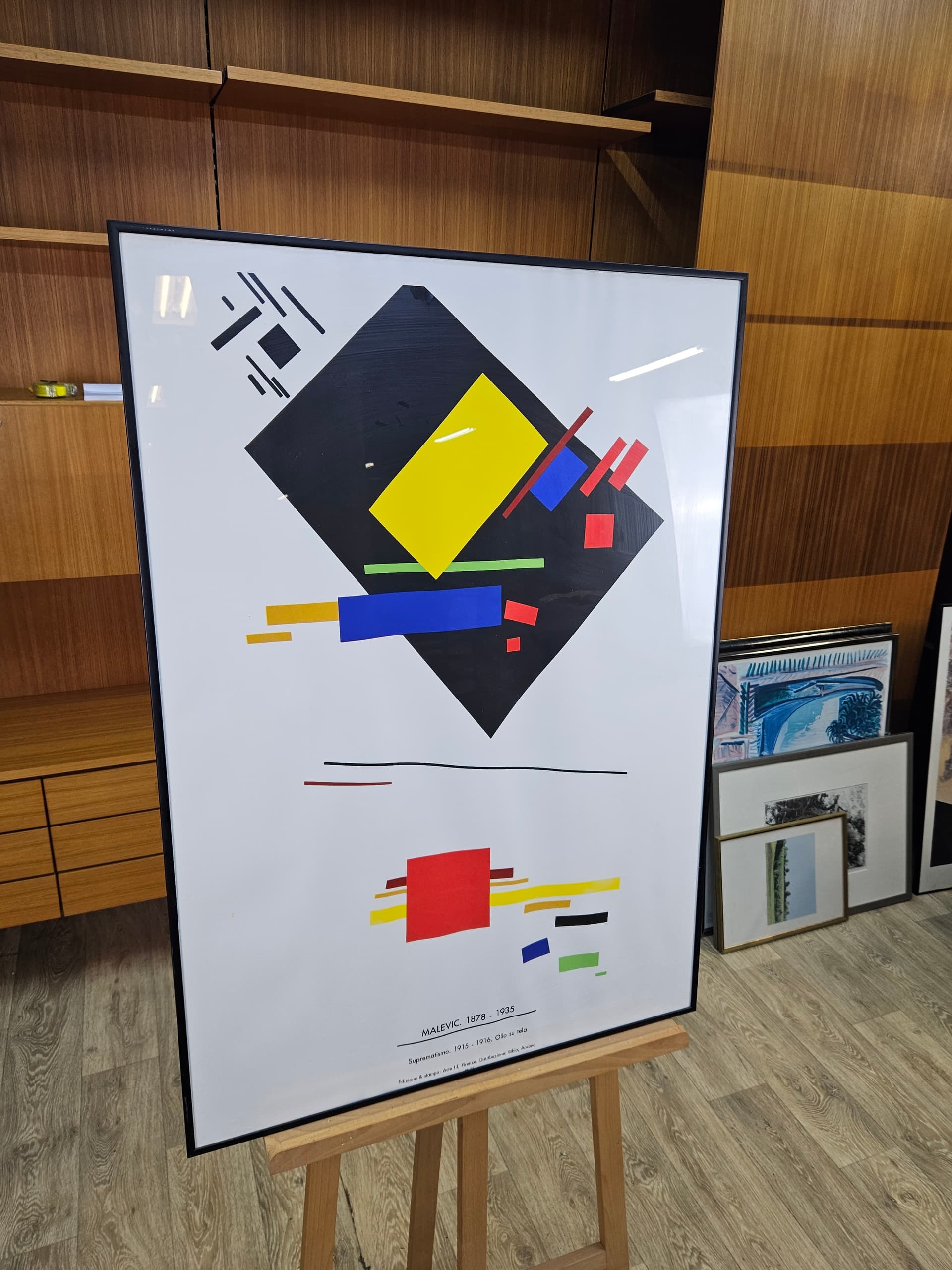Plakat wystawowy Suprematismo 101x71 cm, litografia offsetowa, art. K. Malewicz, Polska, lata 70. - 363521