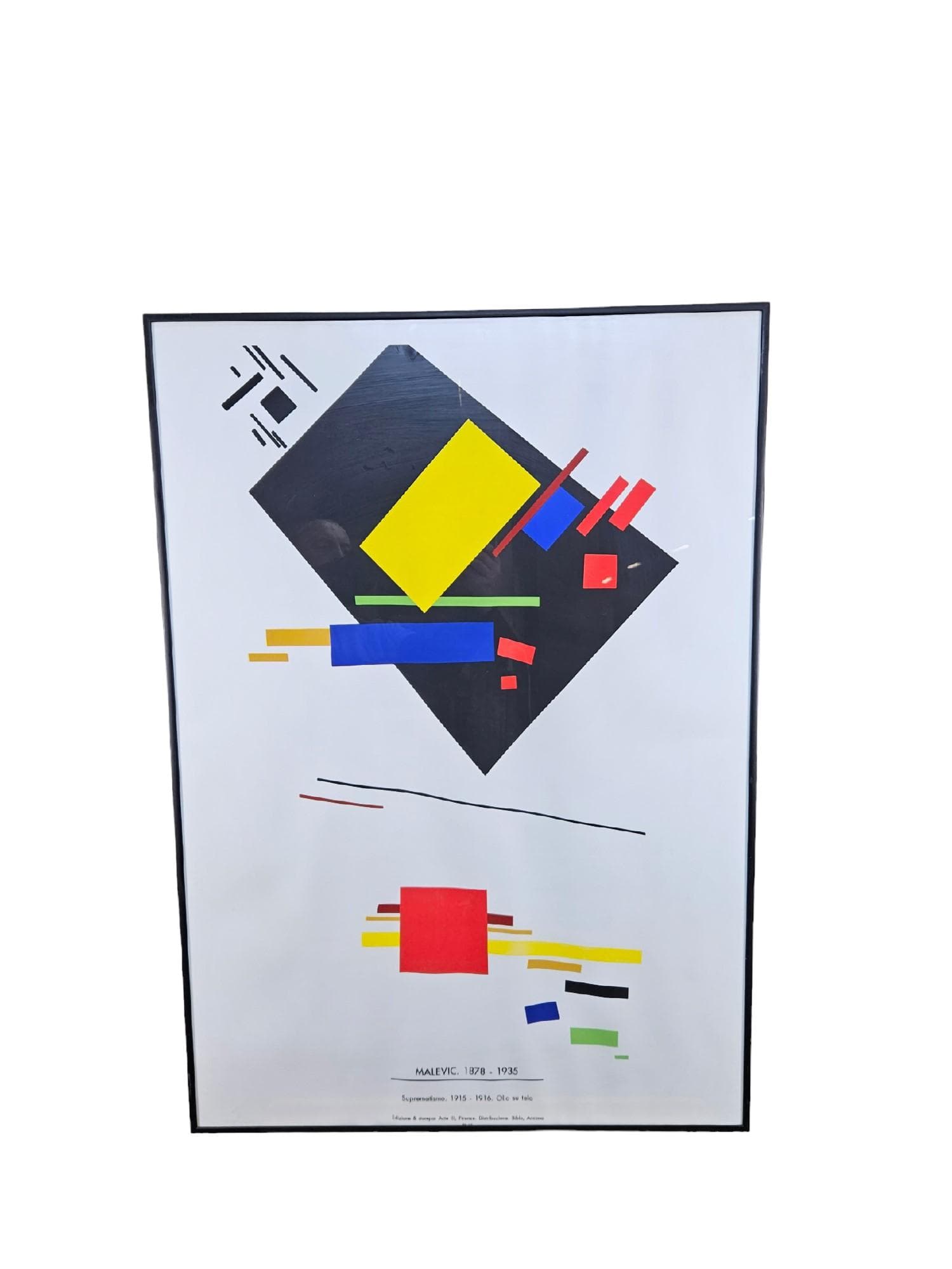Plakat wystawowy Suprematismo 101x71 cm, litografia offsetowa, art. K. Malewicz, Polska, lata 70.