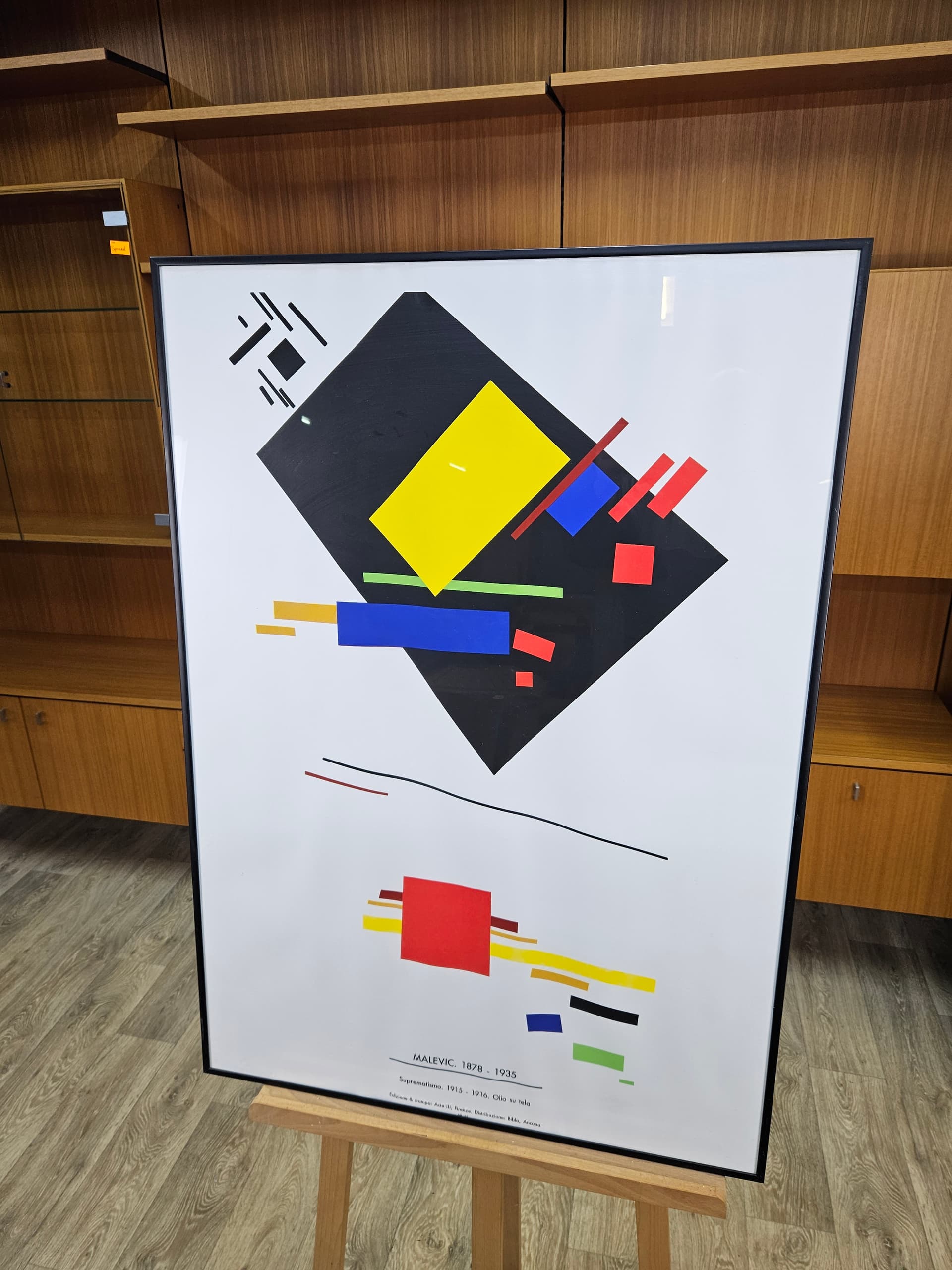 Plakat wystawowy Suprematismo 101x71 cm, litografia offsetowa, art. K. Malewicz, Polska, lata 70. - 363522