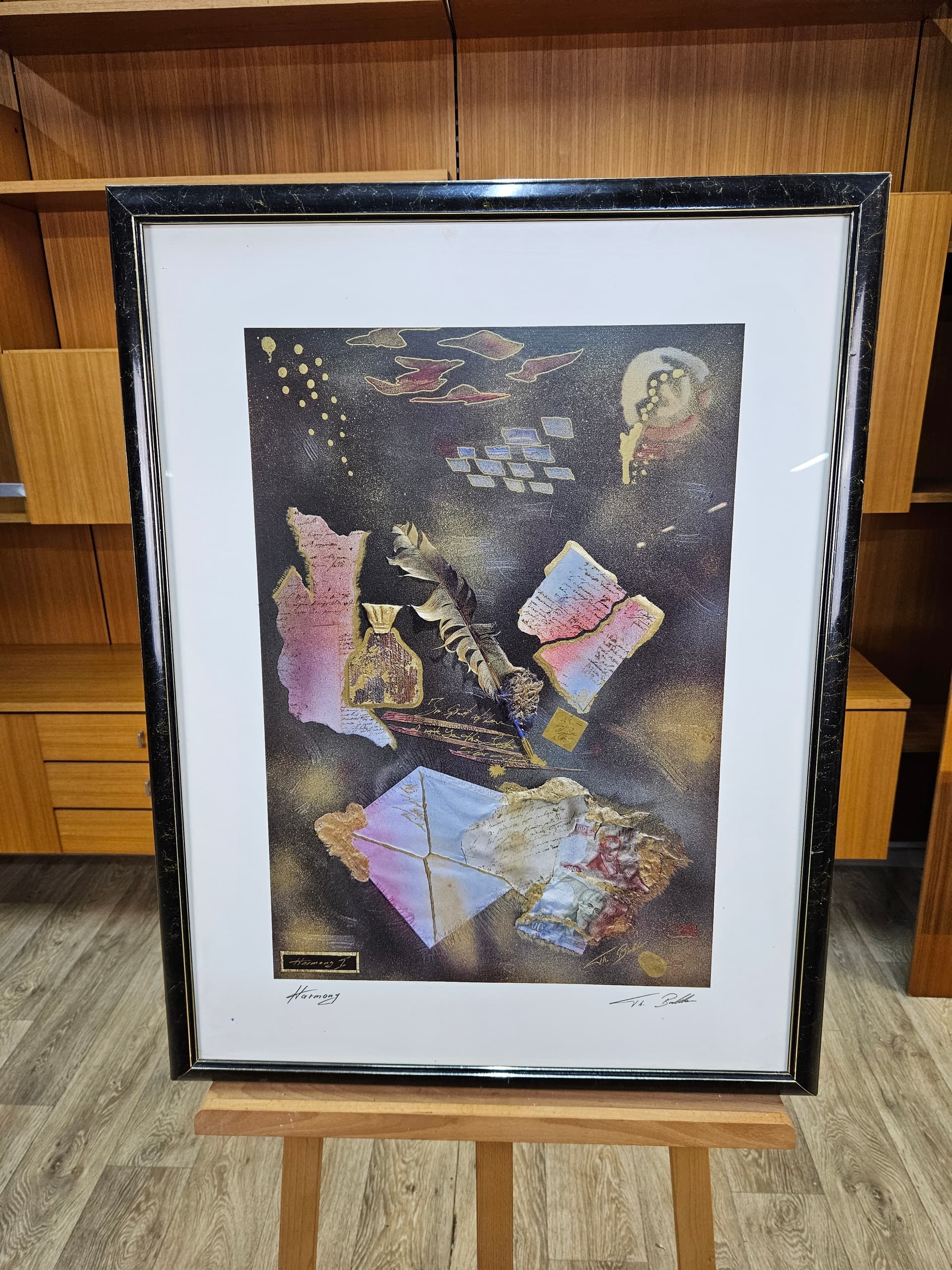 Lithograph Harmony I, paper, frame glass black and silver, USA, 1980s - 363556