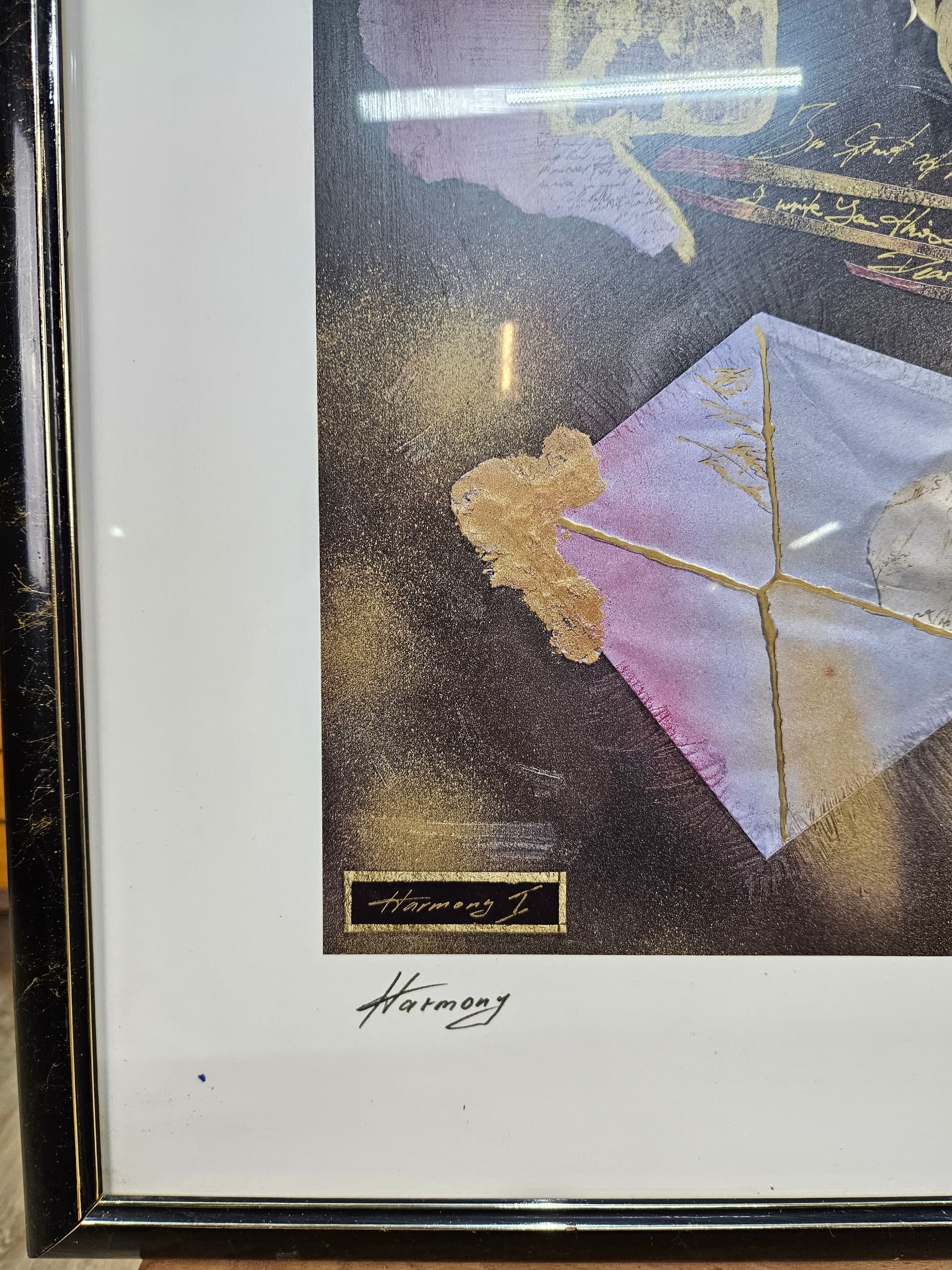 Lithograph Harmony I, paper, frame glass black and silver, USA, 1980s - 363558