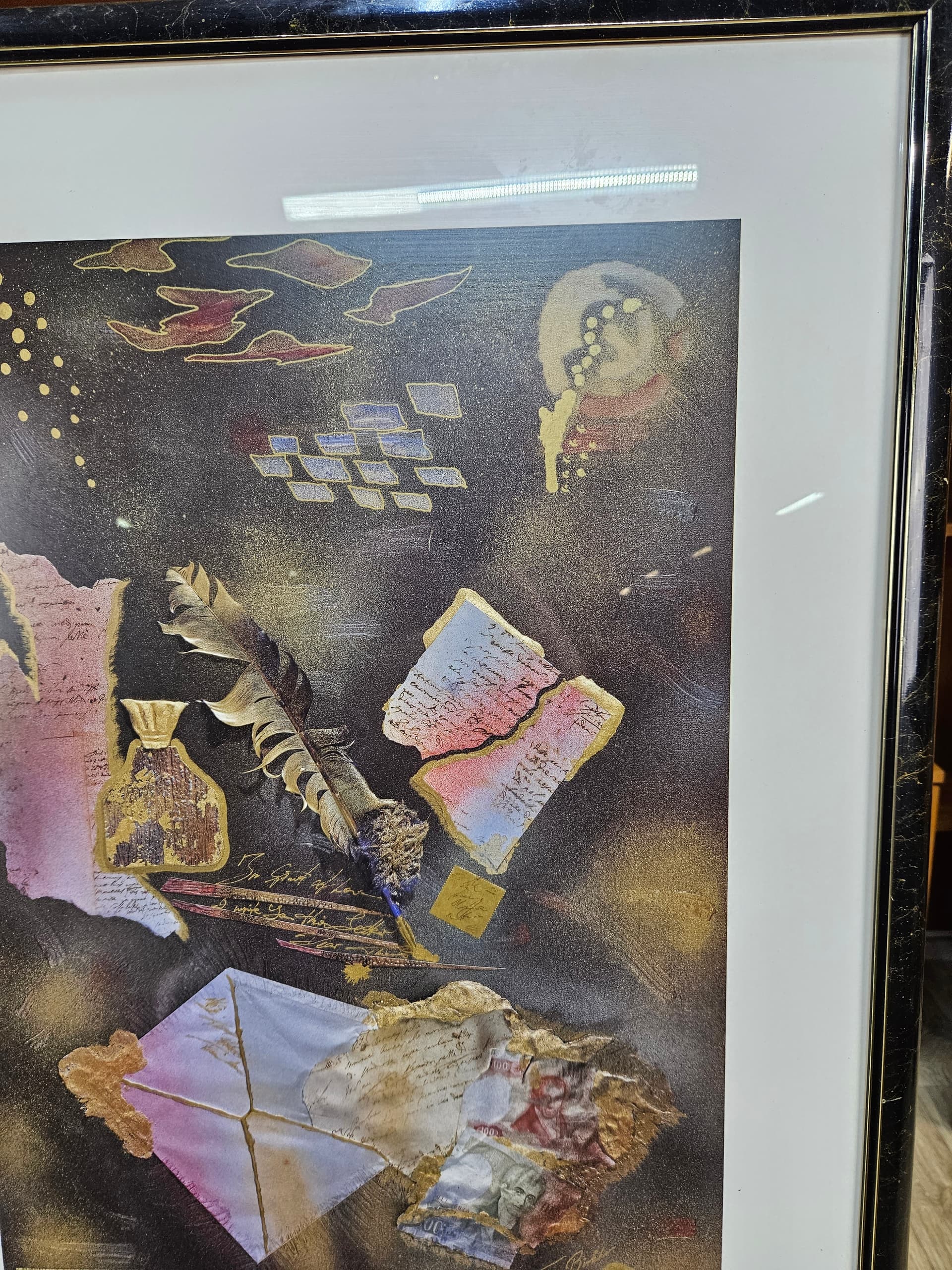 Lithograph Harmony I, paper, frame glass black and silver, USA, 1980s - 363559