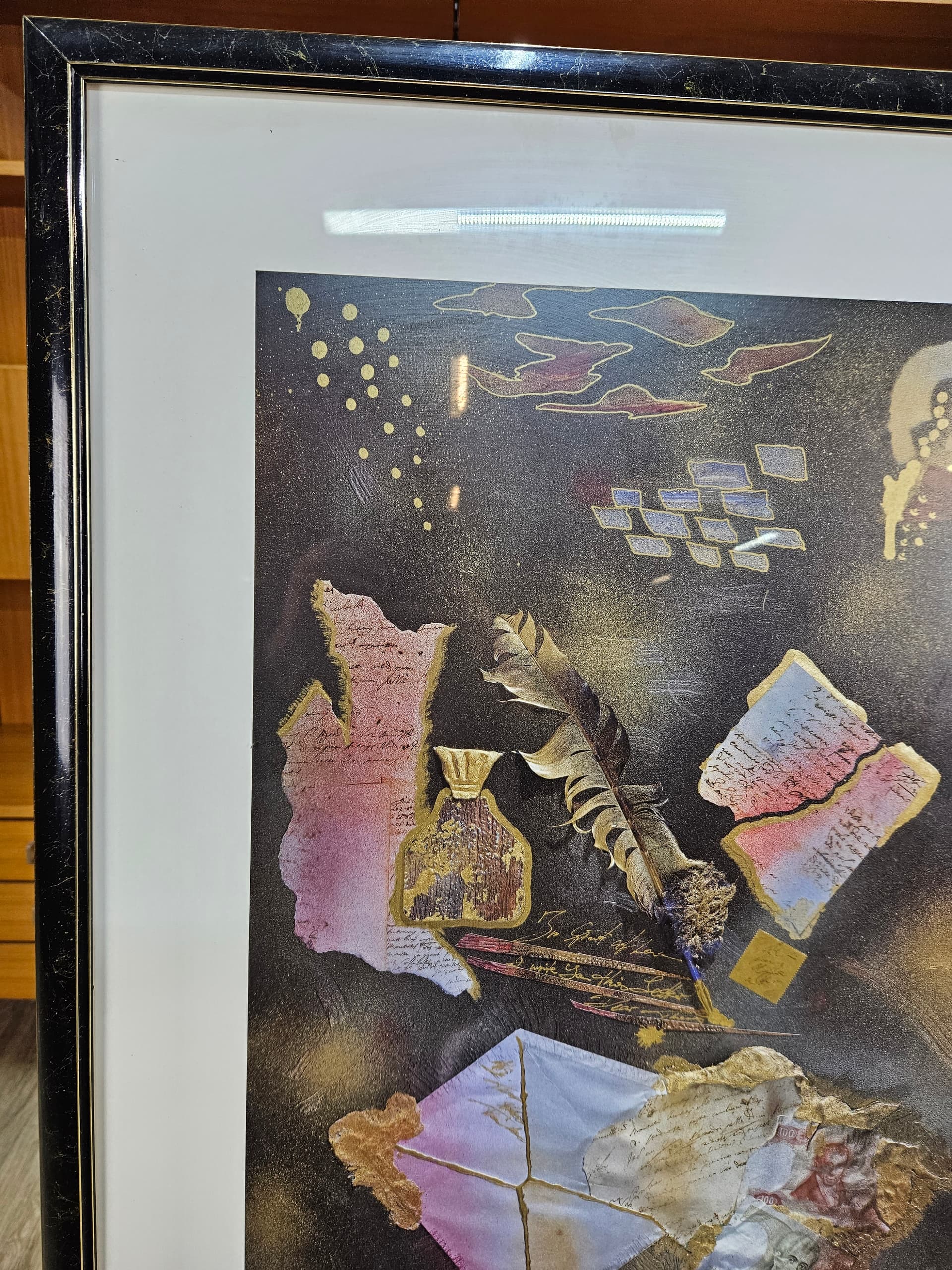 Lithograph Harmony I, paper, frame glass black and silver, USA, 1980s - 363557