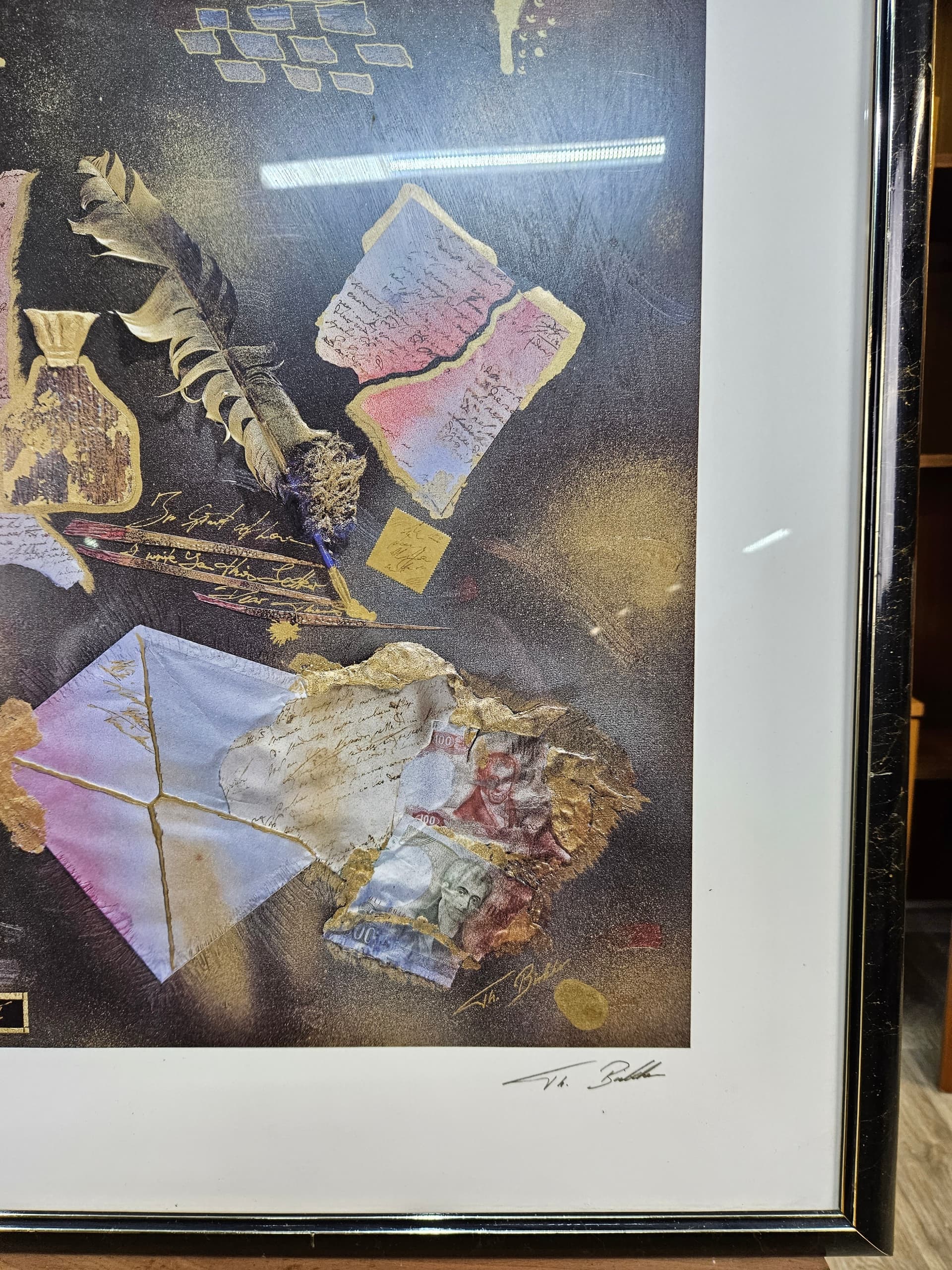 Lithograph Harmony I, paper, frame glass black and silver, USA, 1980s - 363551