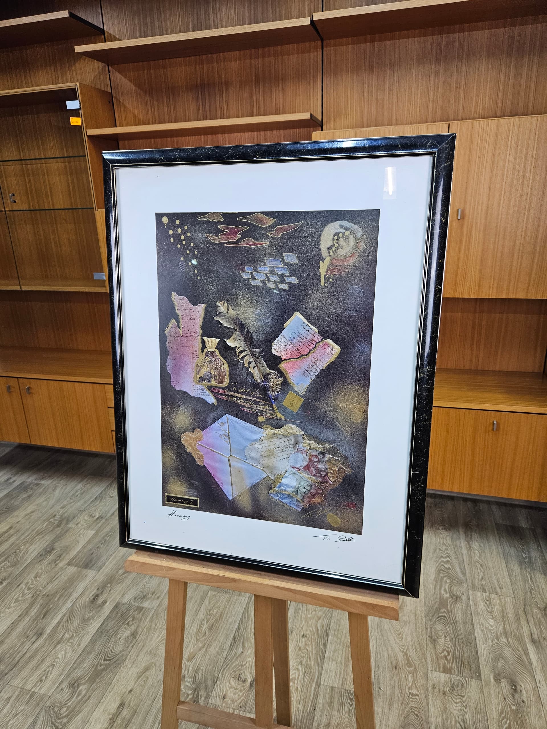 Lithograph Harmony I, paper, frame glass black and silver, USA, 1980s - 363553