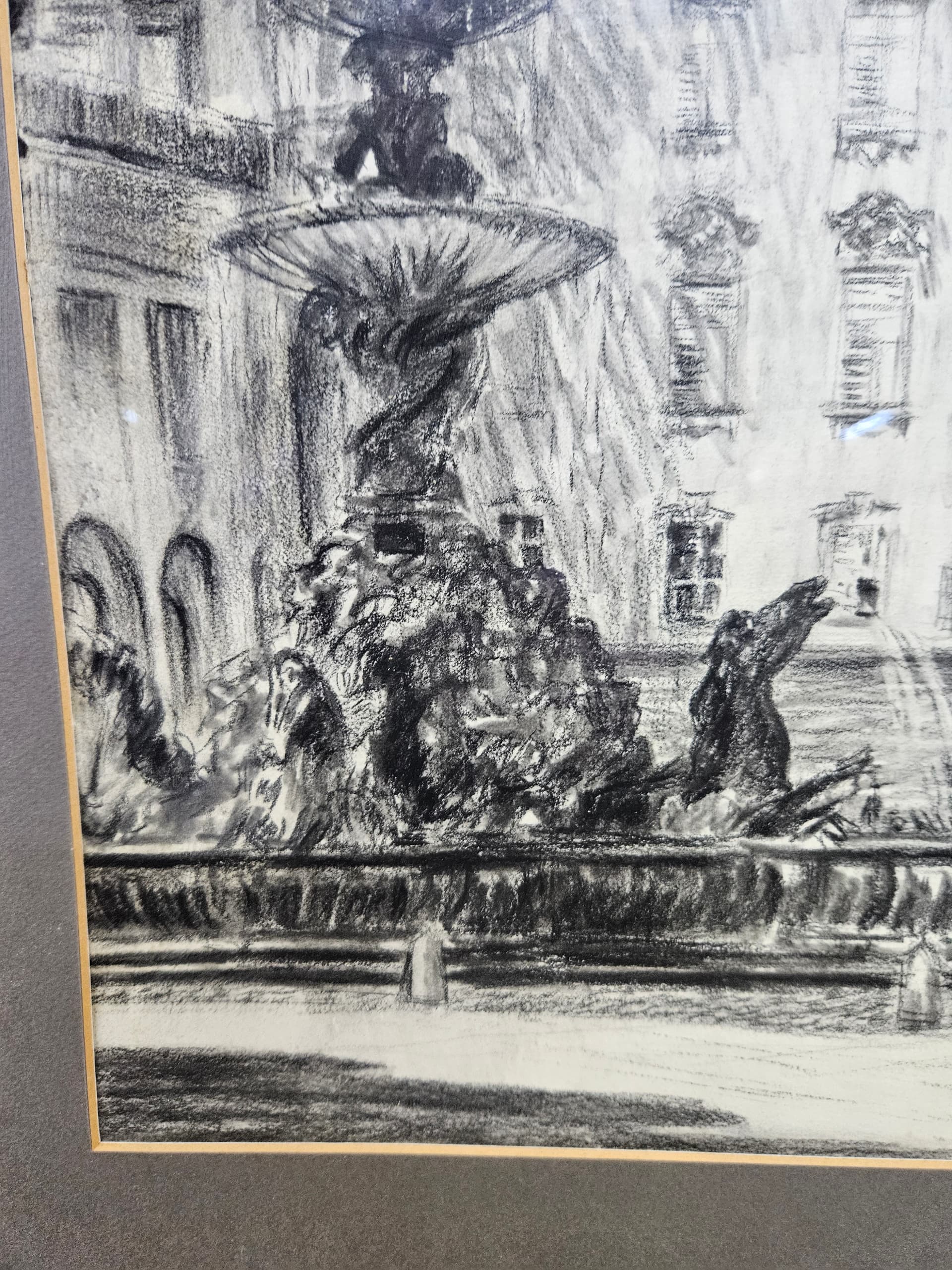 Rysunek Zum Salzburg, czarna kreda, papier, art. P. Bach, Niemcy, początek XX w. - 363566