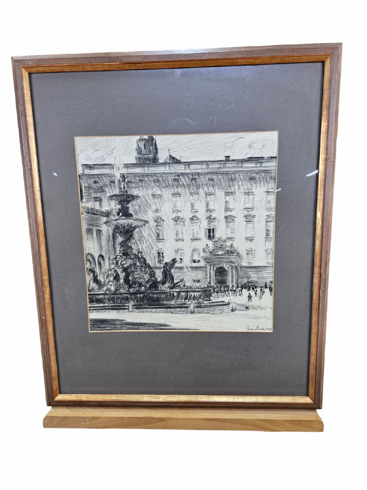 Rysunek Zum Salzburg, czarna kreda, papier, art. P. Bach, Niemcy, początek XX w. - 363560