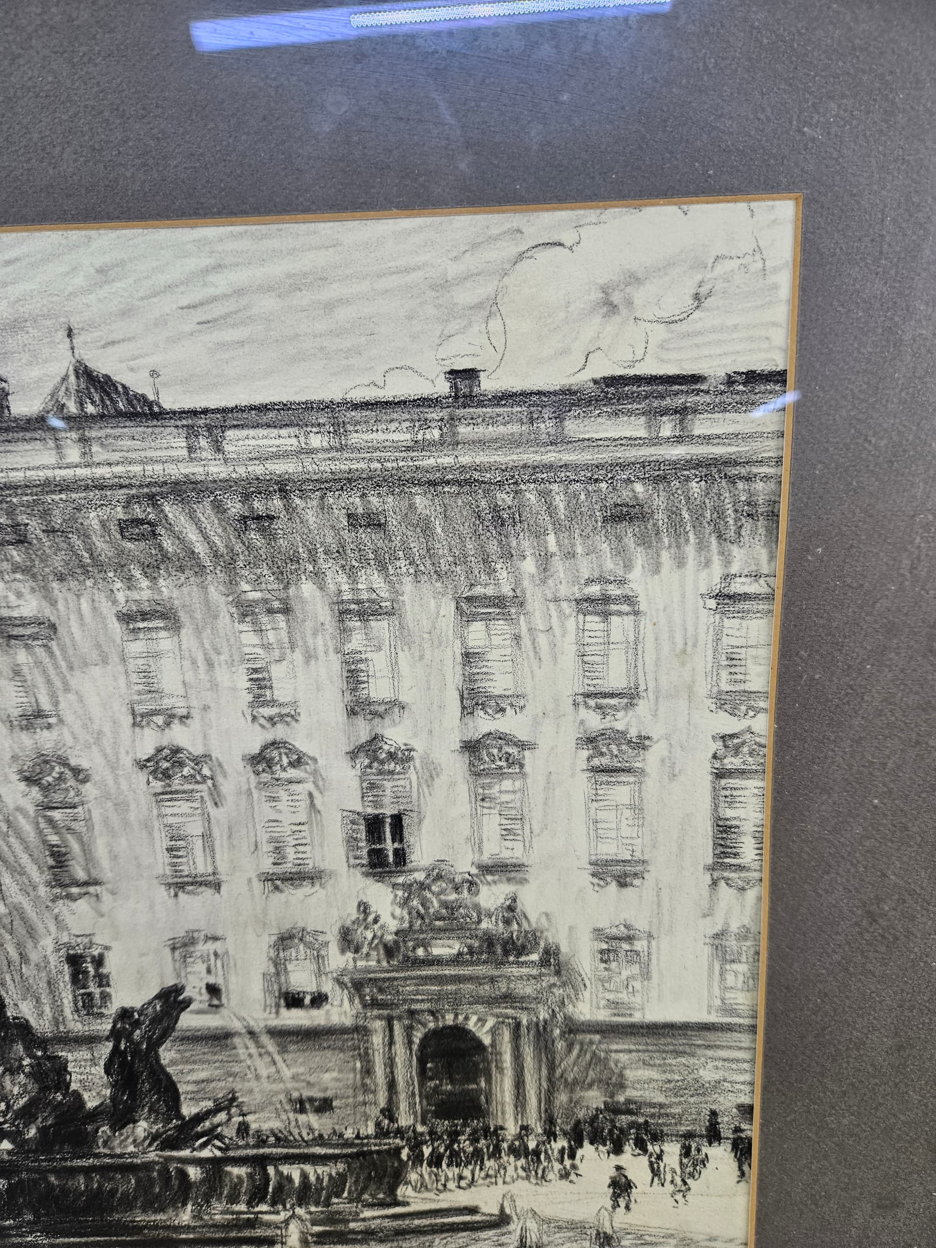 Rysunek Zum Salzburg, czarna kreda, papier, art. P. Bach, Niemcy, początek XX w. - 363563