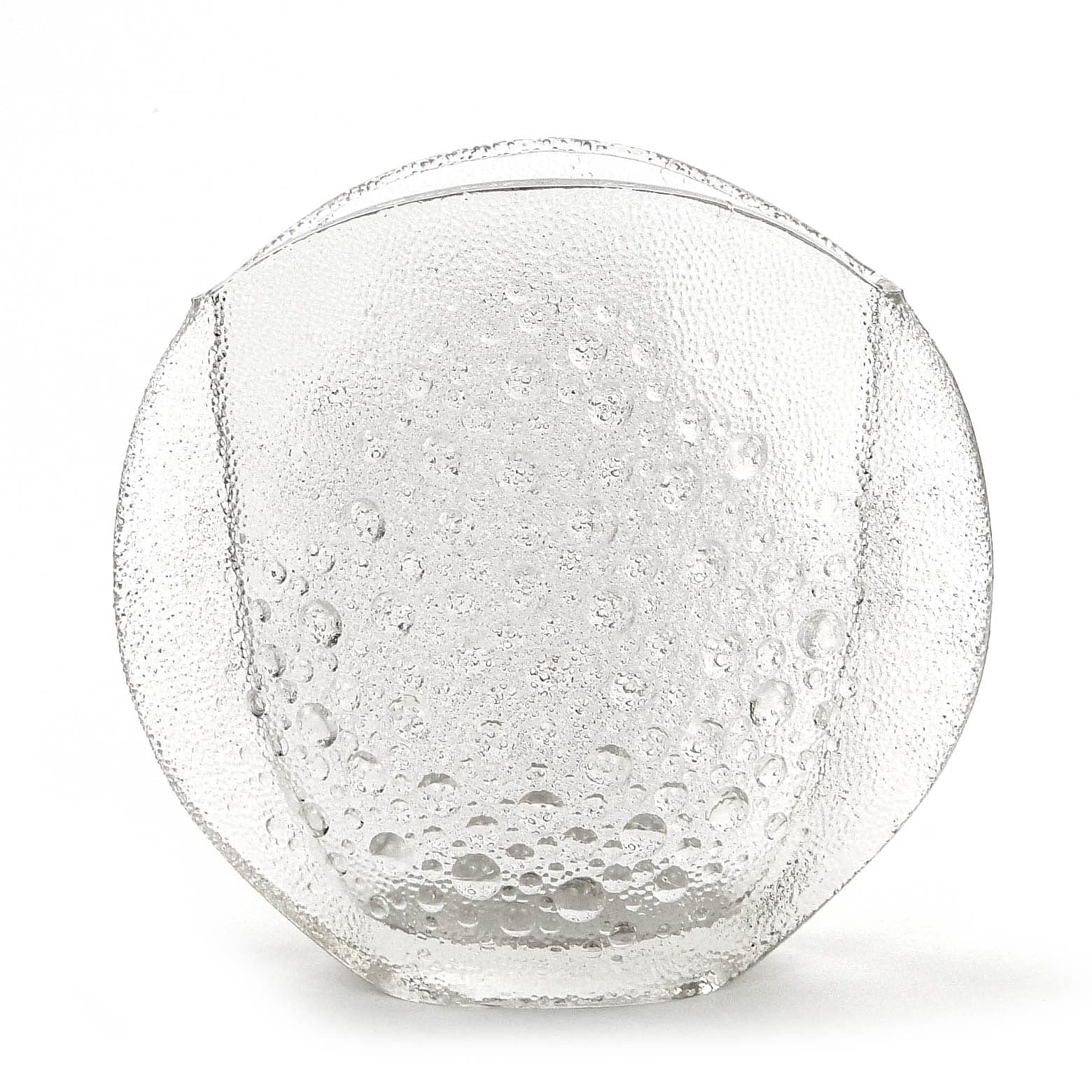 Vase Asteroid, clear glass, by J. S. Drost, Ząbkowice, Poland, 1970s.
