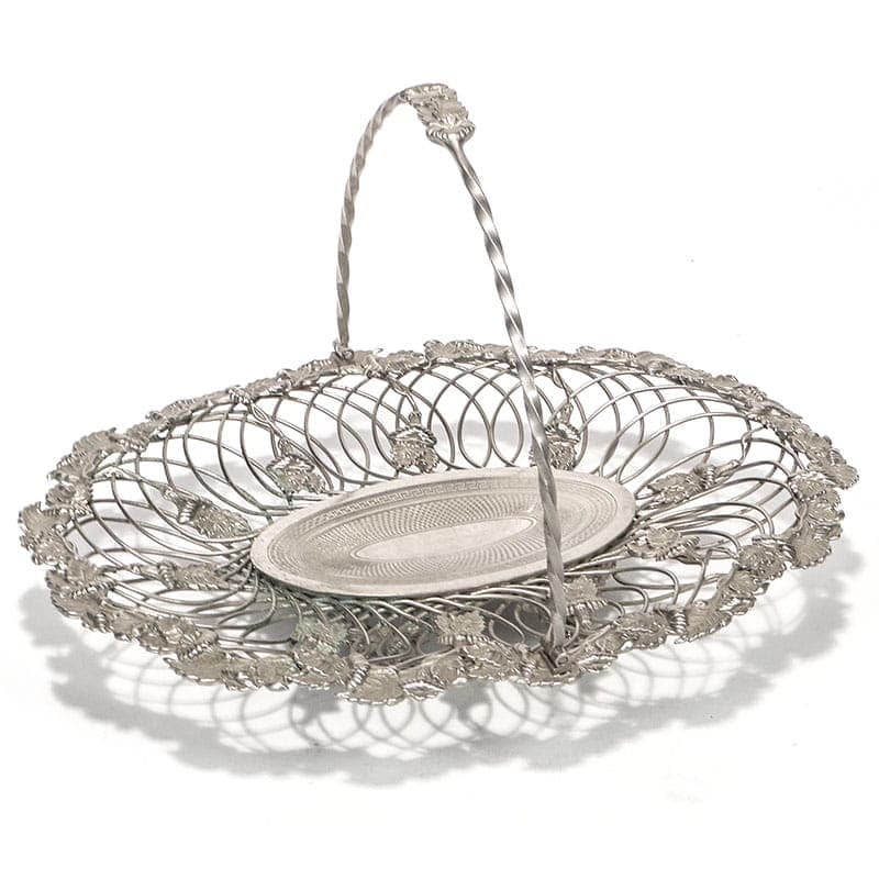 Openwork basket, silver brass, Norblin, Poland, early 20th century