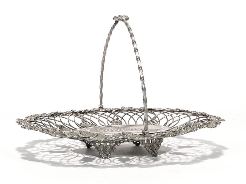 Openwork basket, silver brass, Norblin, Poland, early 20th century - 363595