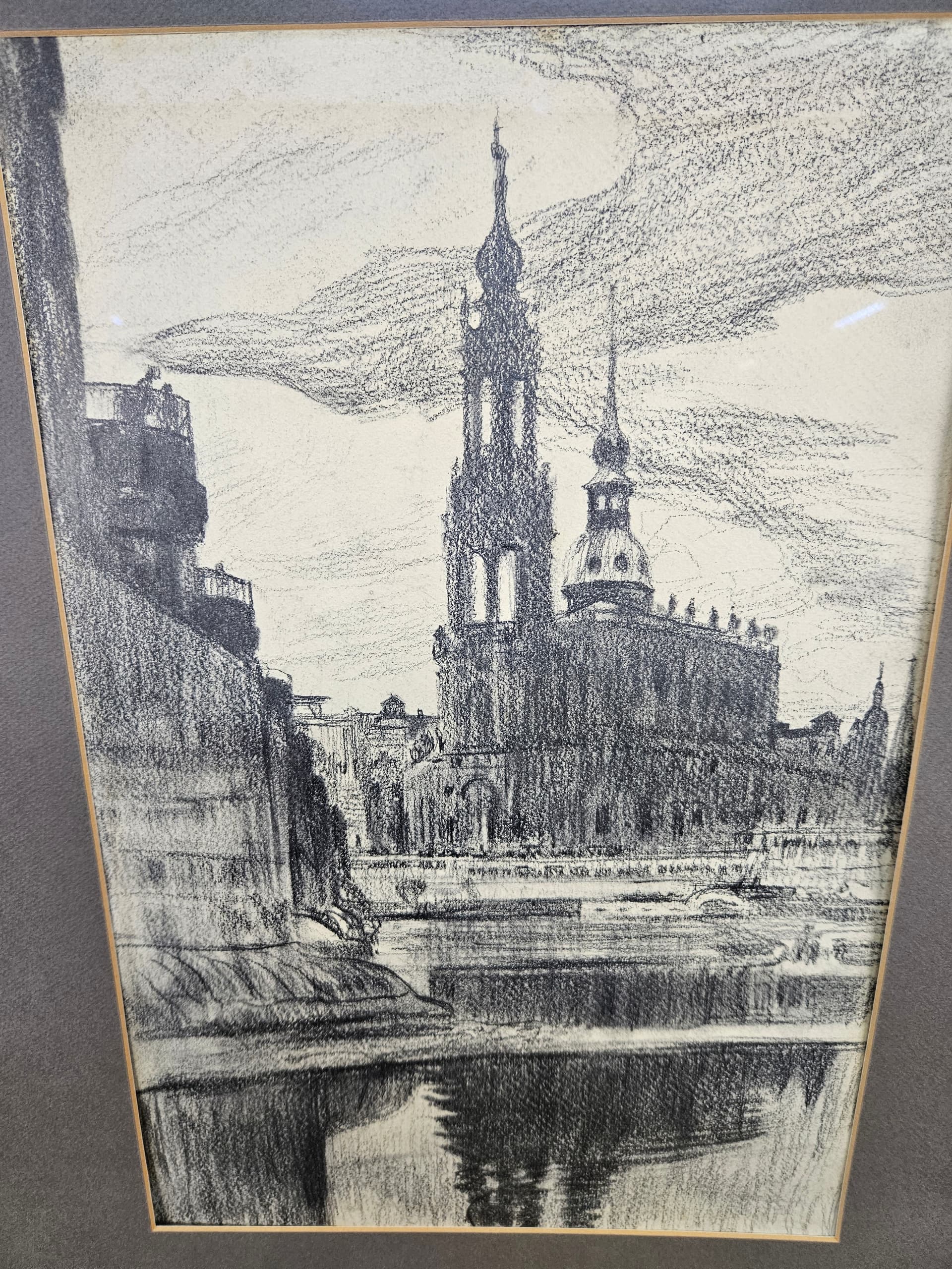 Rysunek Dresden Altstadt nr 6, czarna kreda, papier, art. P. Bach, Niemcy, początek XX w. - 363608