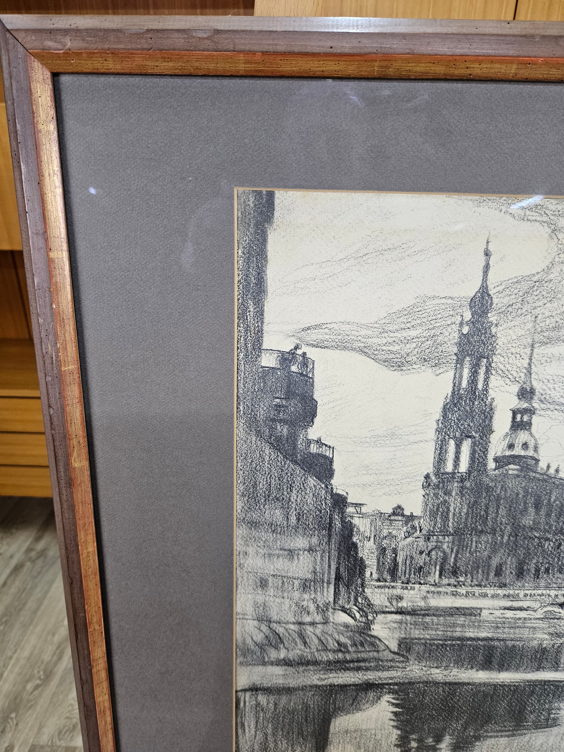 Rysunek Dresden Altstadt nr 6, czarna kreda, papier, art. P. Bach, Niemcy, początek XX w. - 363603