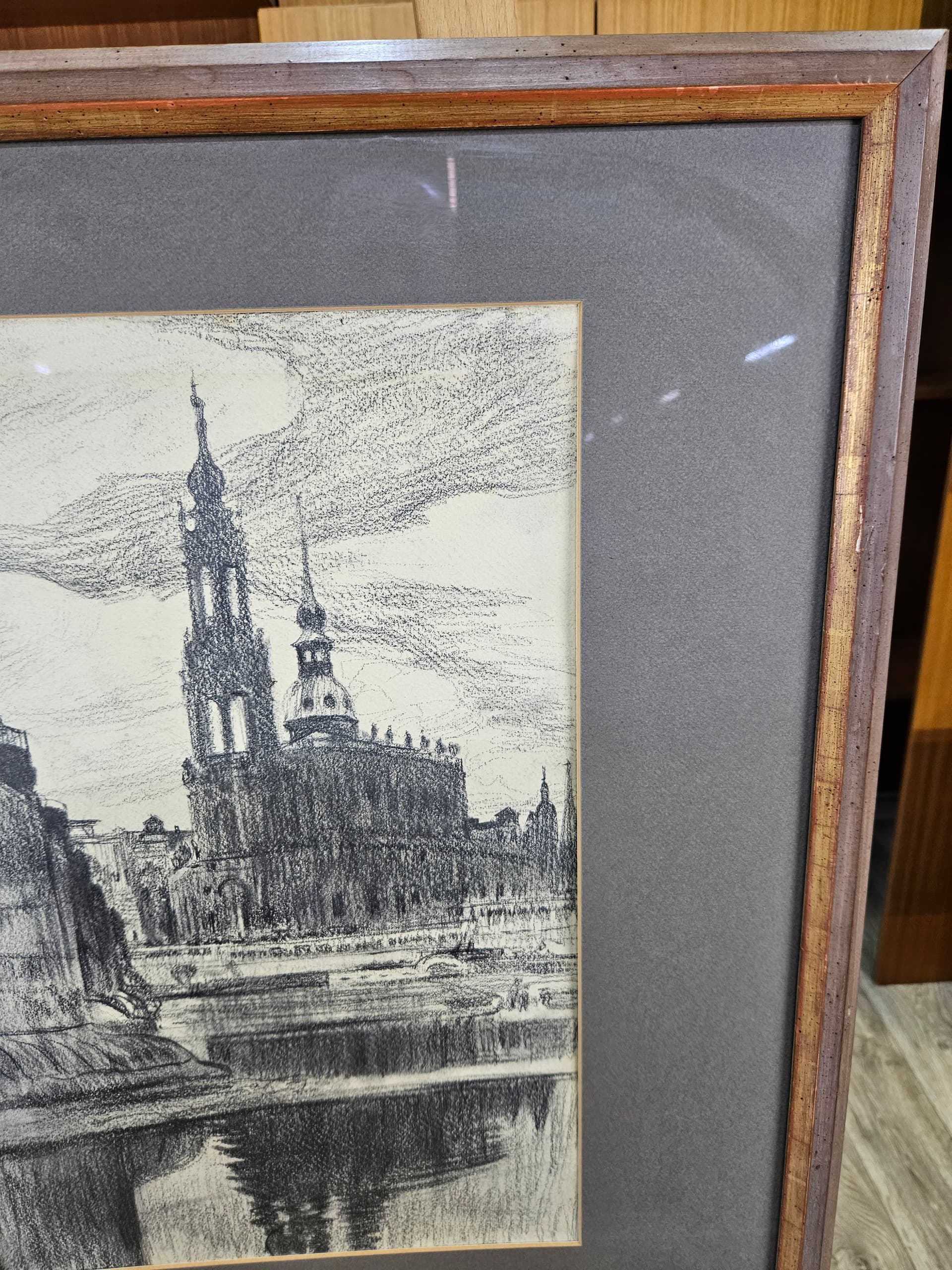 Rysunek Dresden Altstadt nr 6, czarna kreda, papier, art. P. Bach, Niemcy, początek XX w. - 363601