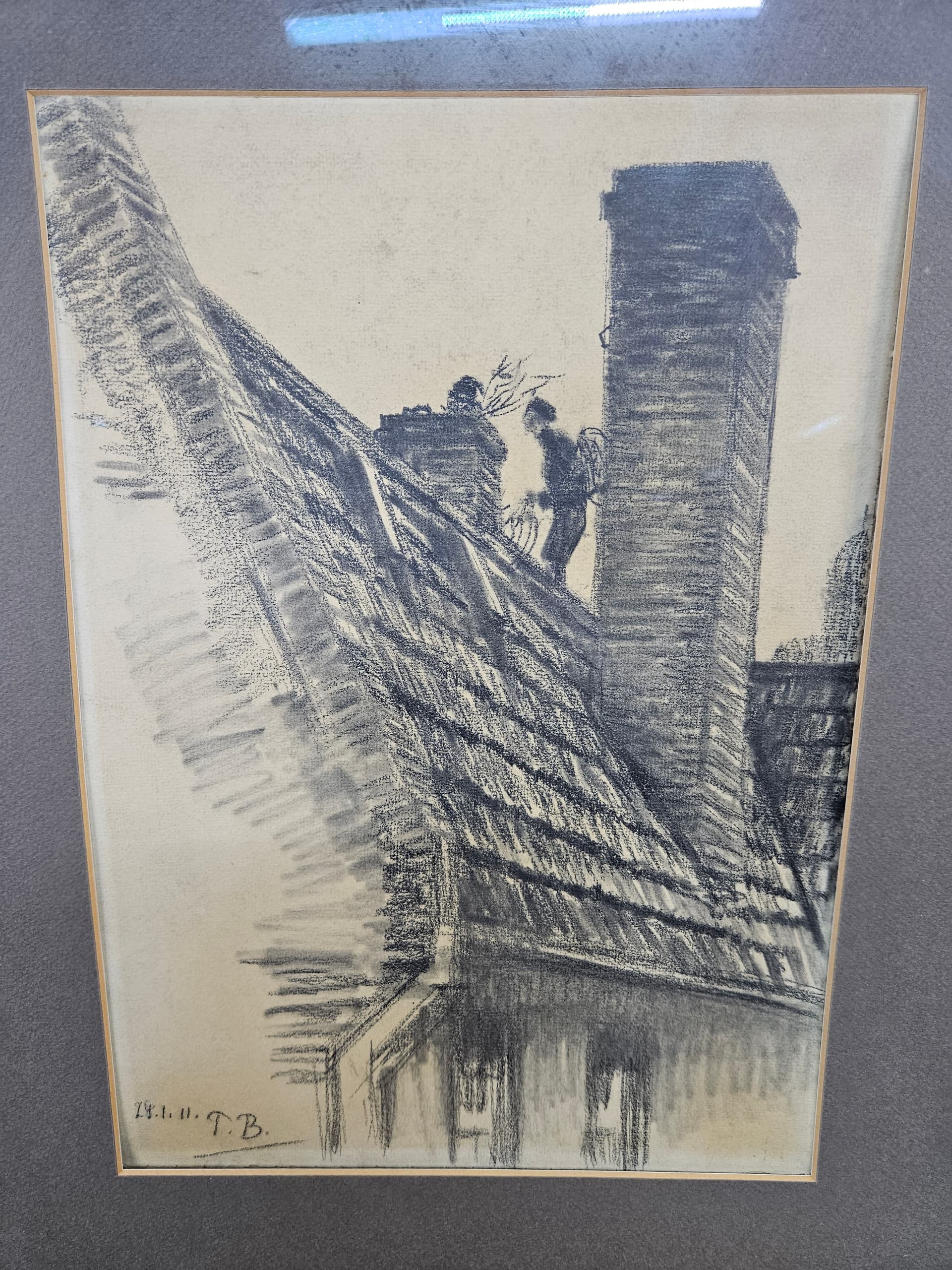 Rysunek München nr 1, czarna kreda na papierze, art. P. Bach, Niemcy, początek XX w. - 363616