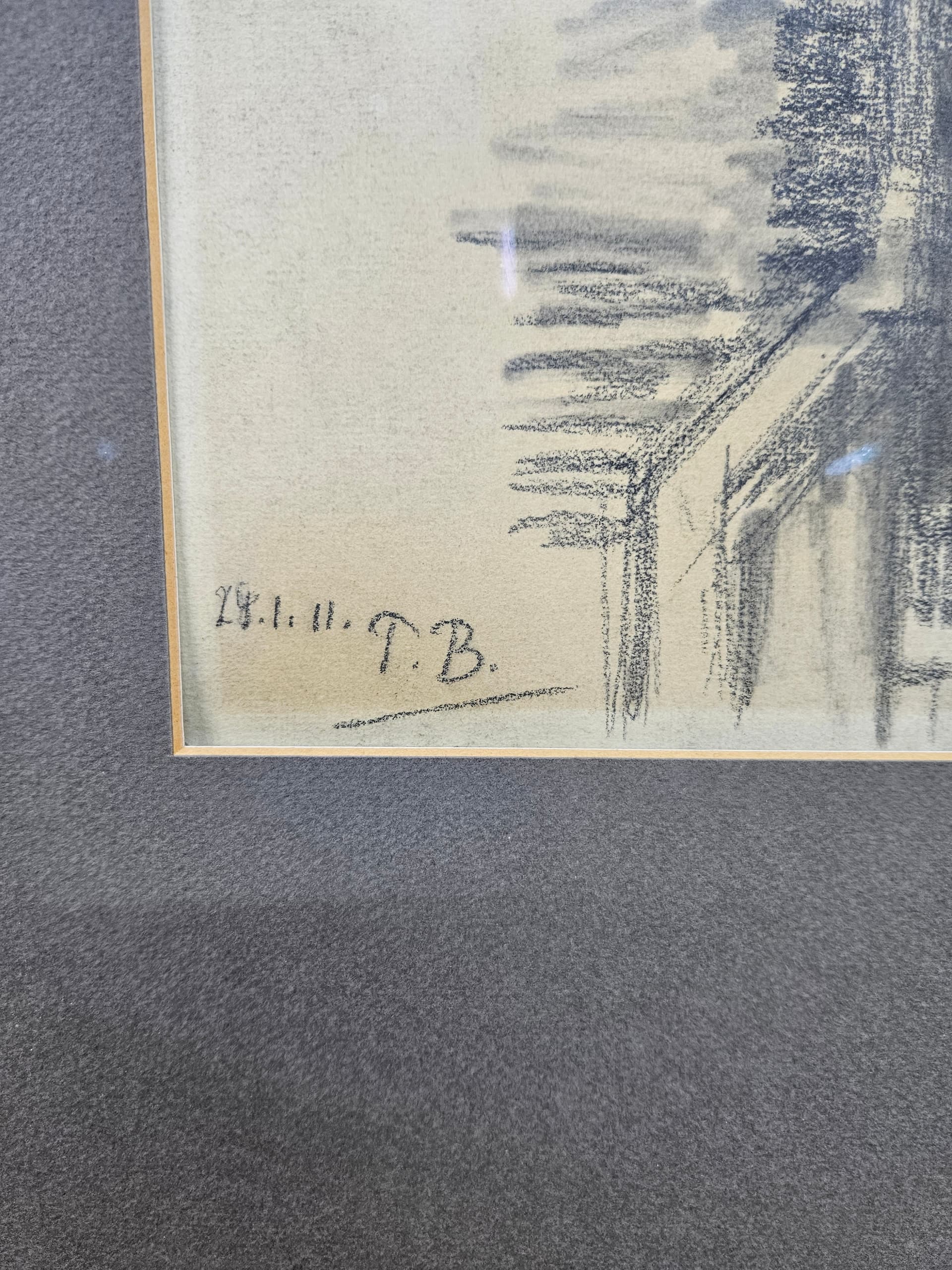 Rysunek München nr 1, czarna kreda na papierze, art. P. Bach, Niemcy, początek XX w. - 363613