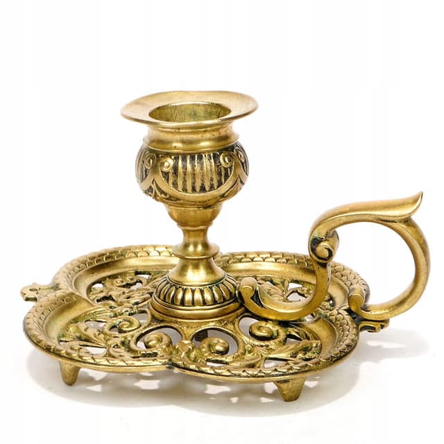 Chamberstick, gold, gilt brass, France, 19th century - DIMENSION