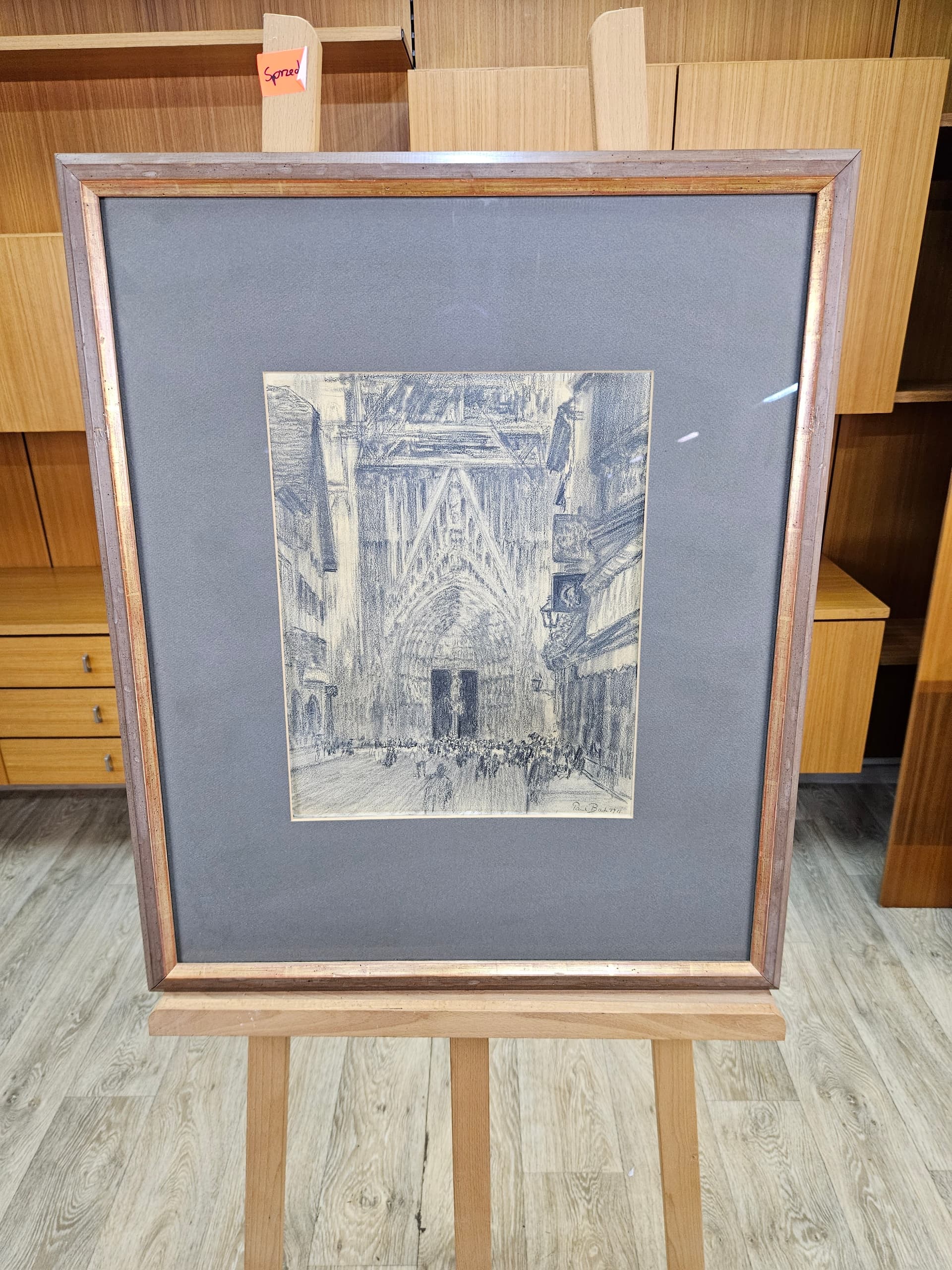 Rysunek Zum Staneburg, kreda czarna, papier, art. P. Bach, Niemcy, początek XX w. - 363649