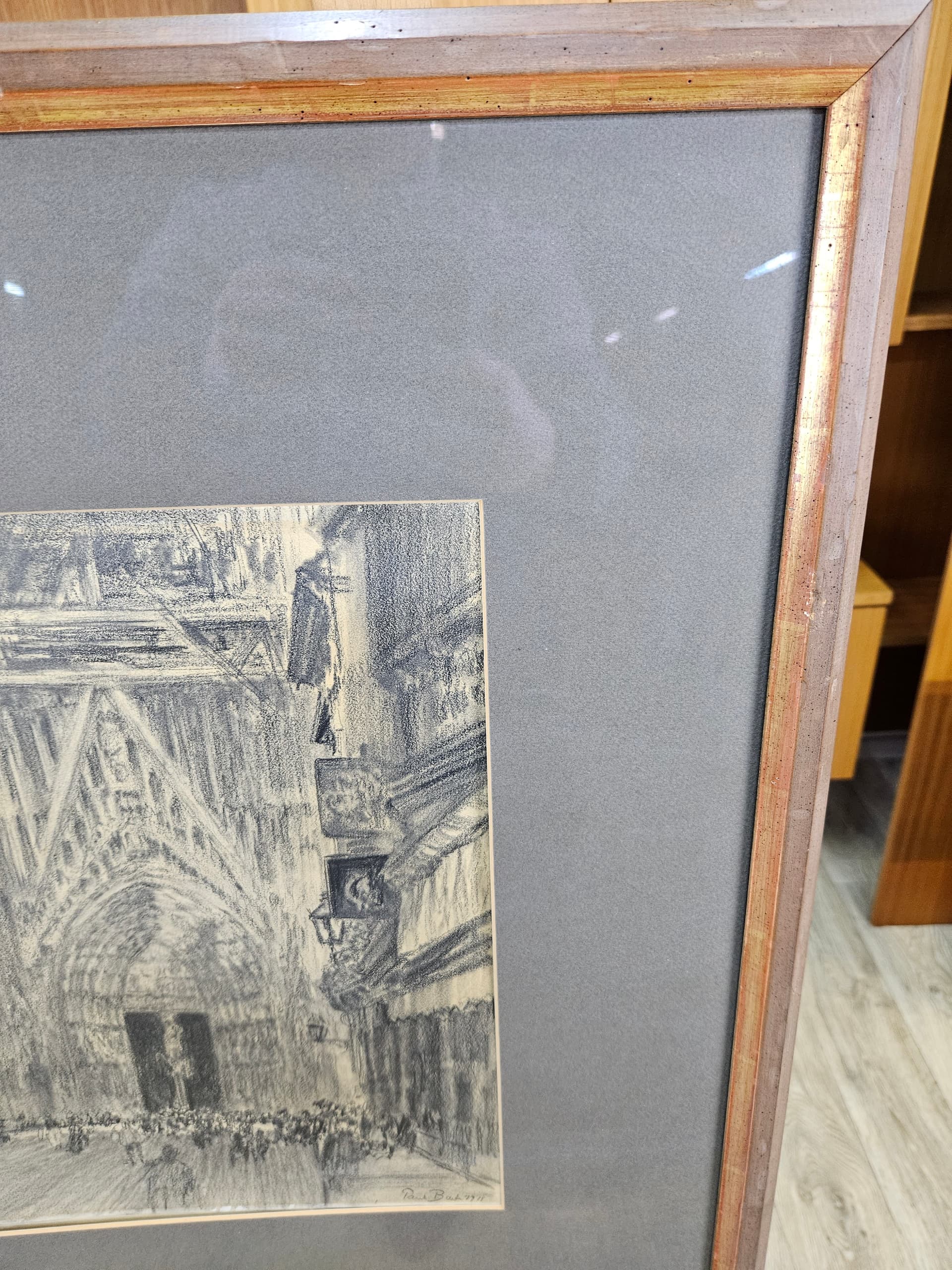 Rysunek Zum Staneburg, kreda czarna, papier, art. P. Bach, Niemcy, początek XX w. - 363645