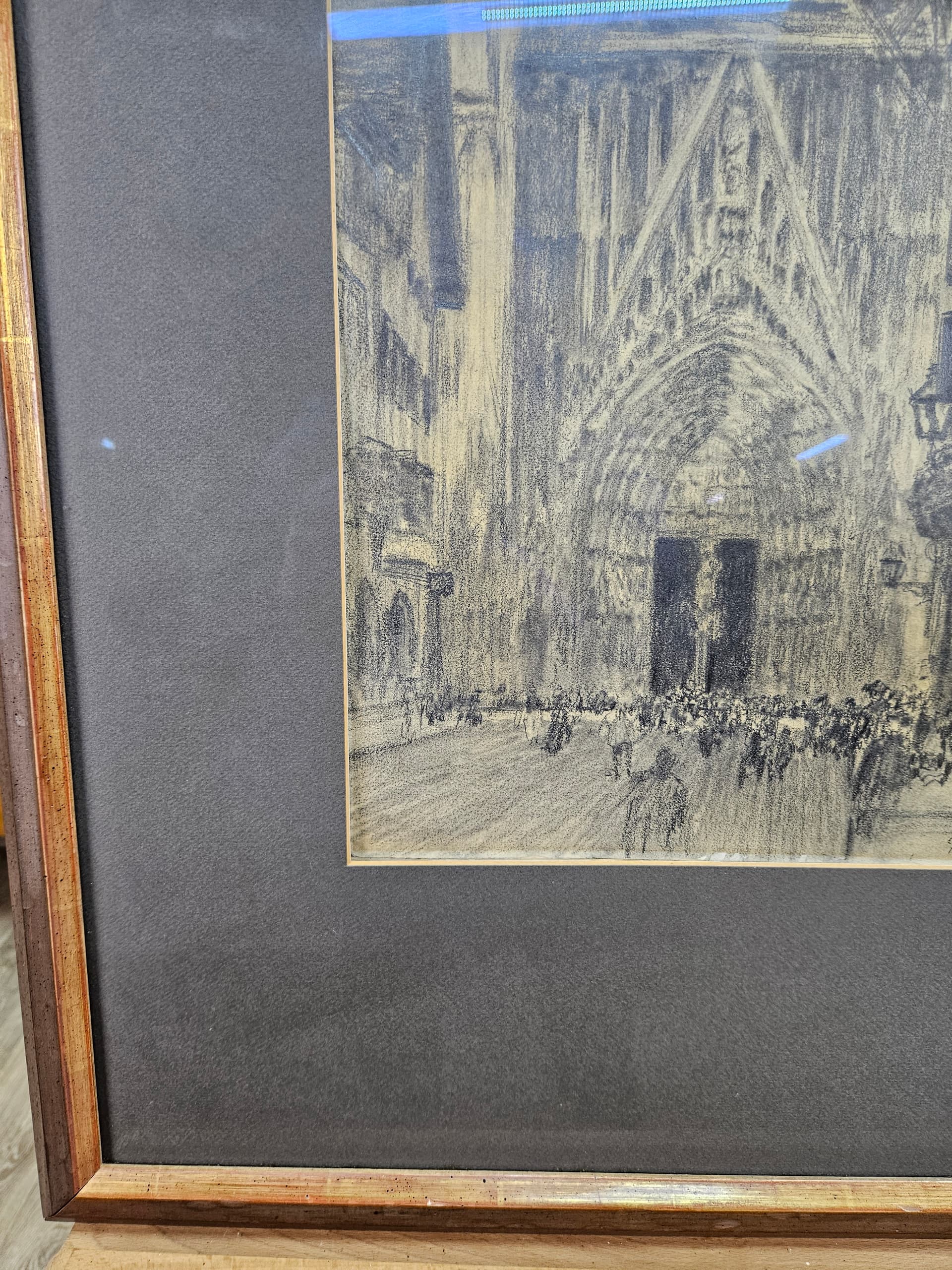 Rysunek Zum Staneburg, kreda czarna, papier, art. P. Bach, Niemcy, początek XX w. - 363642
