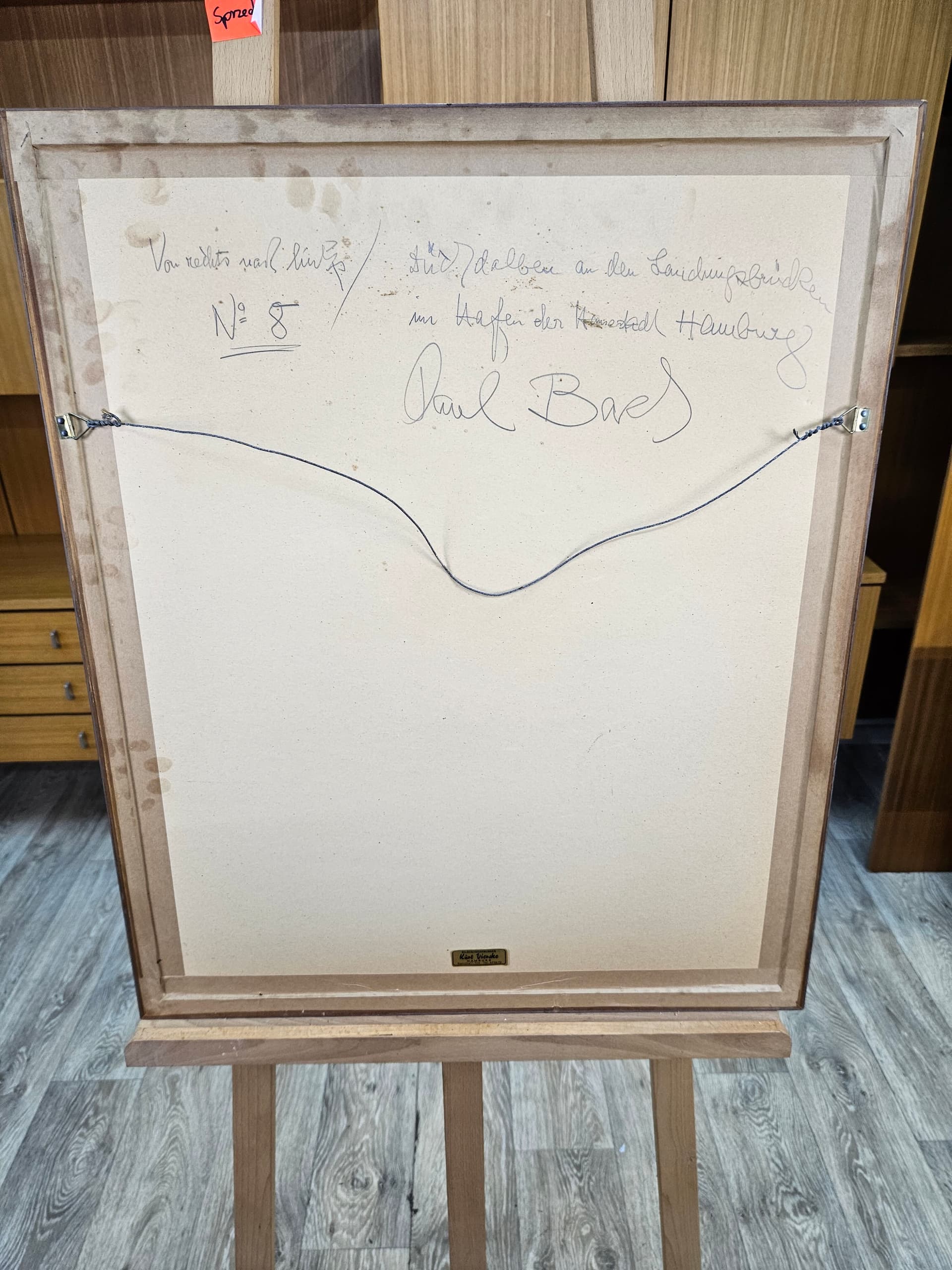 Rysunek Zum Hamburg Nr 8, czarna kreda, papier, art. P. Bach, Niemcy, początek XX w. - 363668