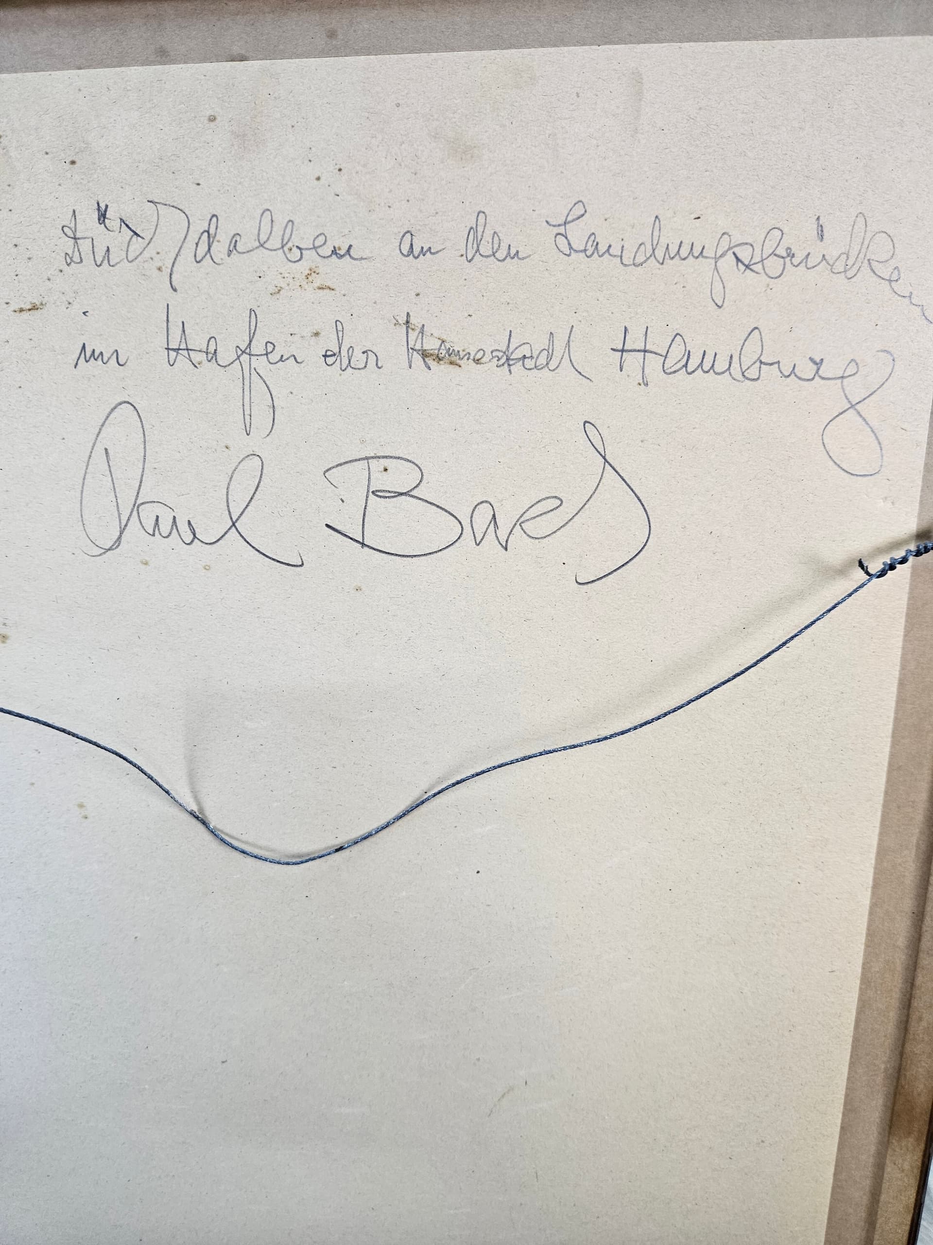 Rysunek Zum Hamburg Nr 8, czarna kreda, papier, art. P. Bach, Niemcy, początek XX w. - 363666