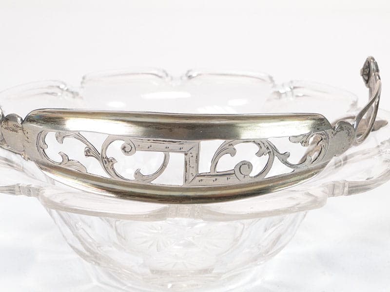 Jardiniere Biedermeier, clear crystal, silver, Norway, 19th century - 363855
