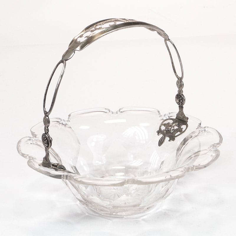 Jardiniere Biedermeier, clear crystal, silver, Norway, 19th century - 363854