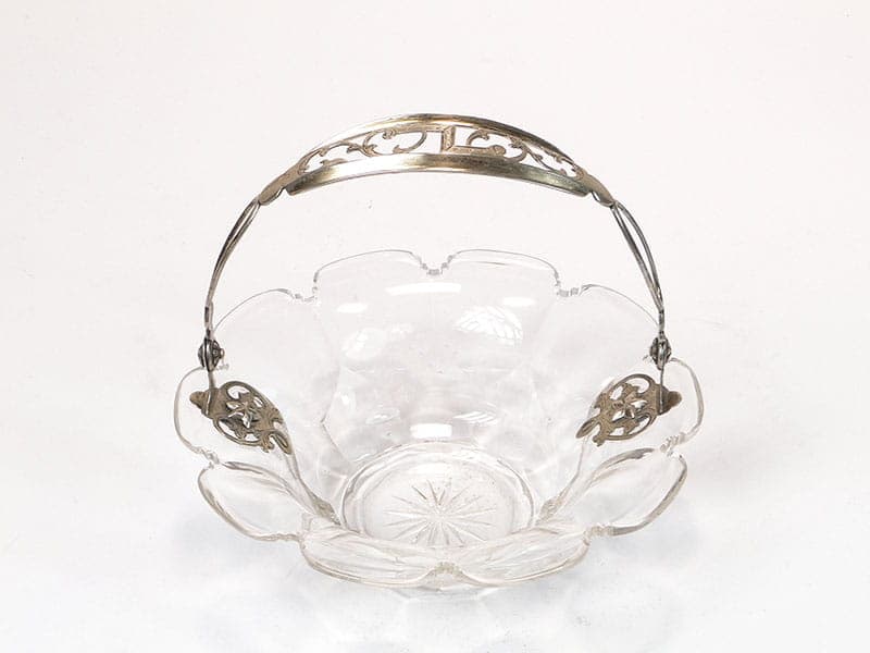 Jardiniere Biedermeier, clear crystal, silver, Norway, 19th century - 363852