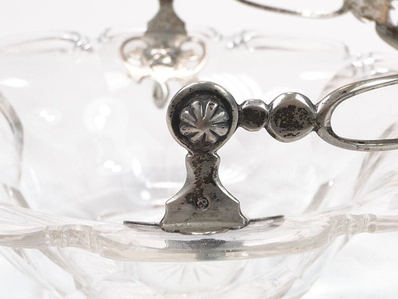 Jardiniere Biedermeier, clear crystal, silver, Norway, 19th century - 363856